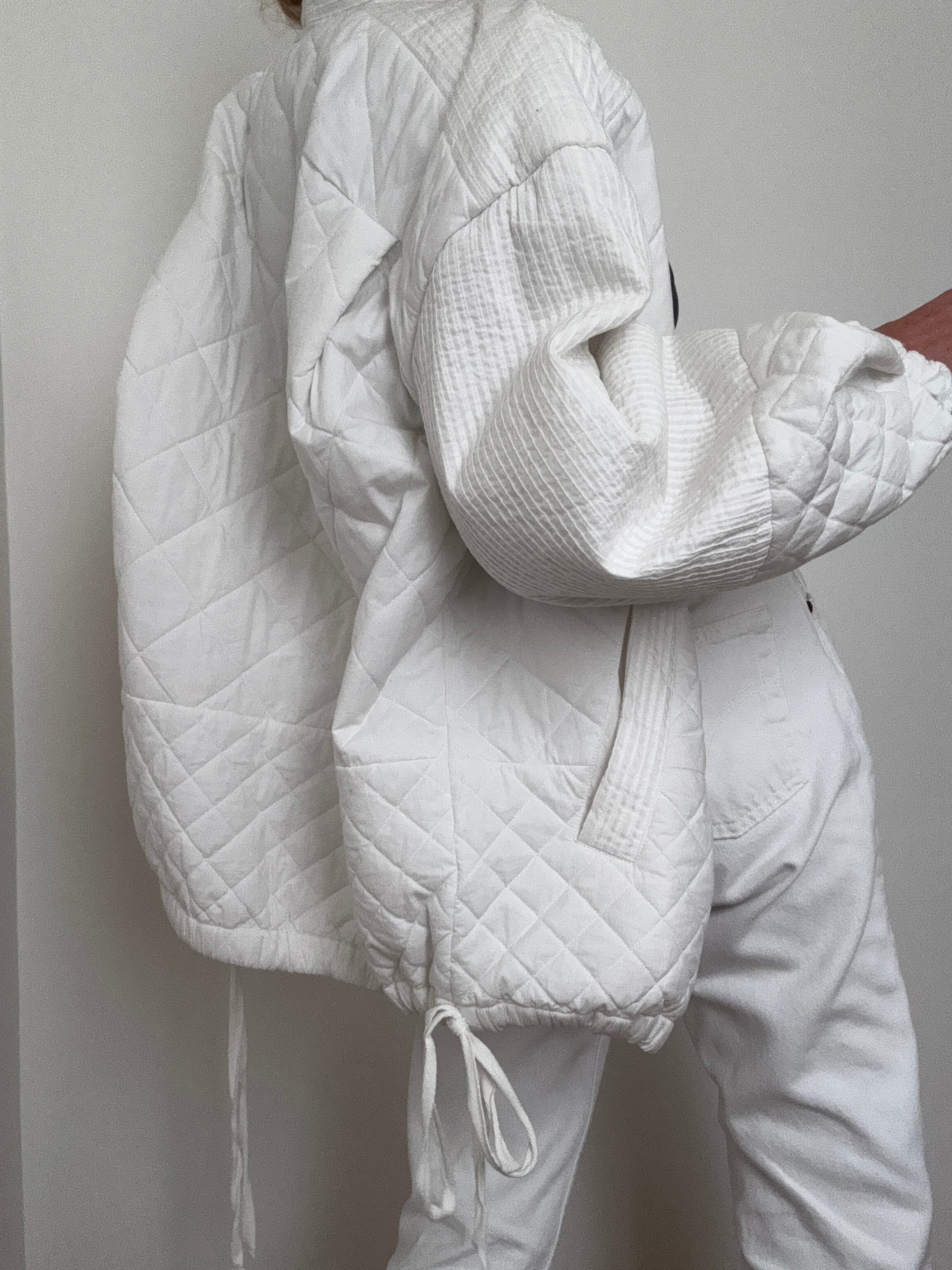 White Quilted Jacket | Jackets