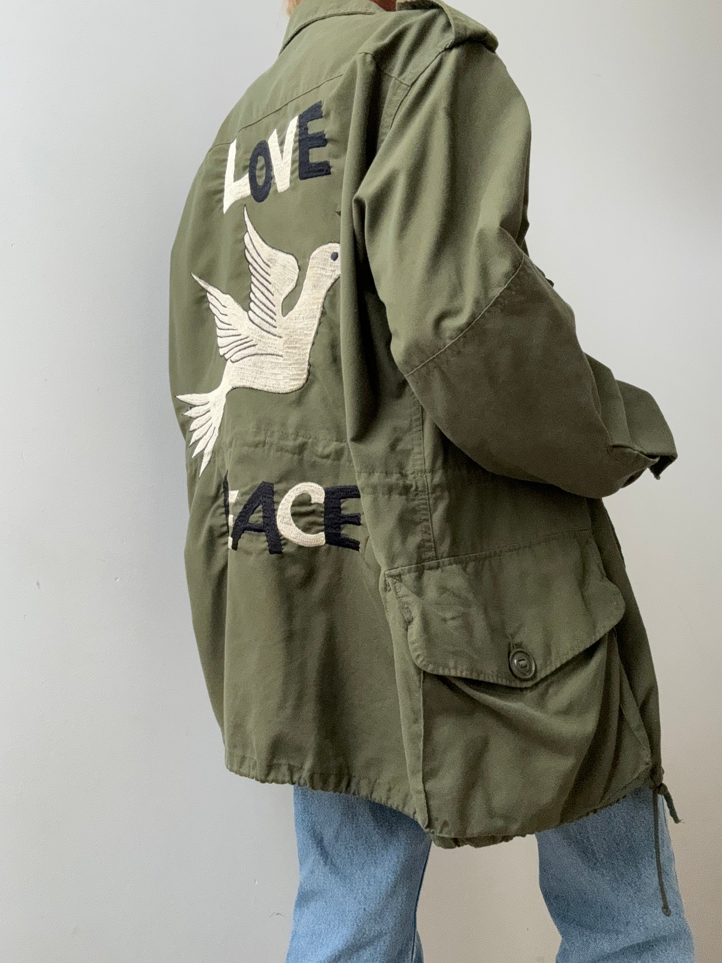 Future Nomads Jackets Medium Peace Love Army Jacket AW241