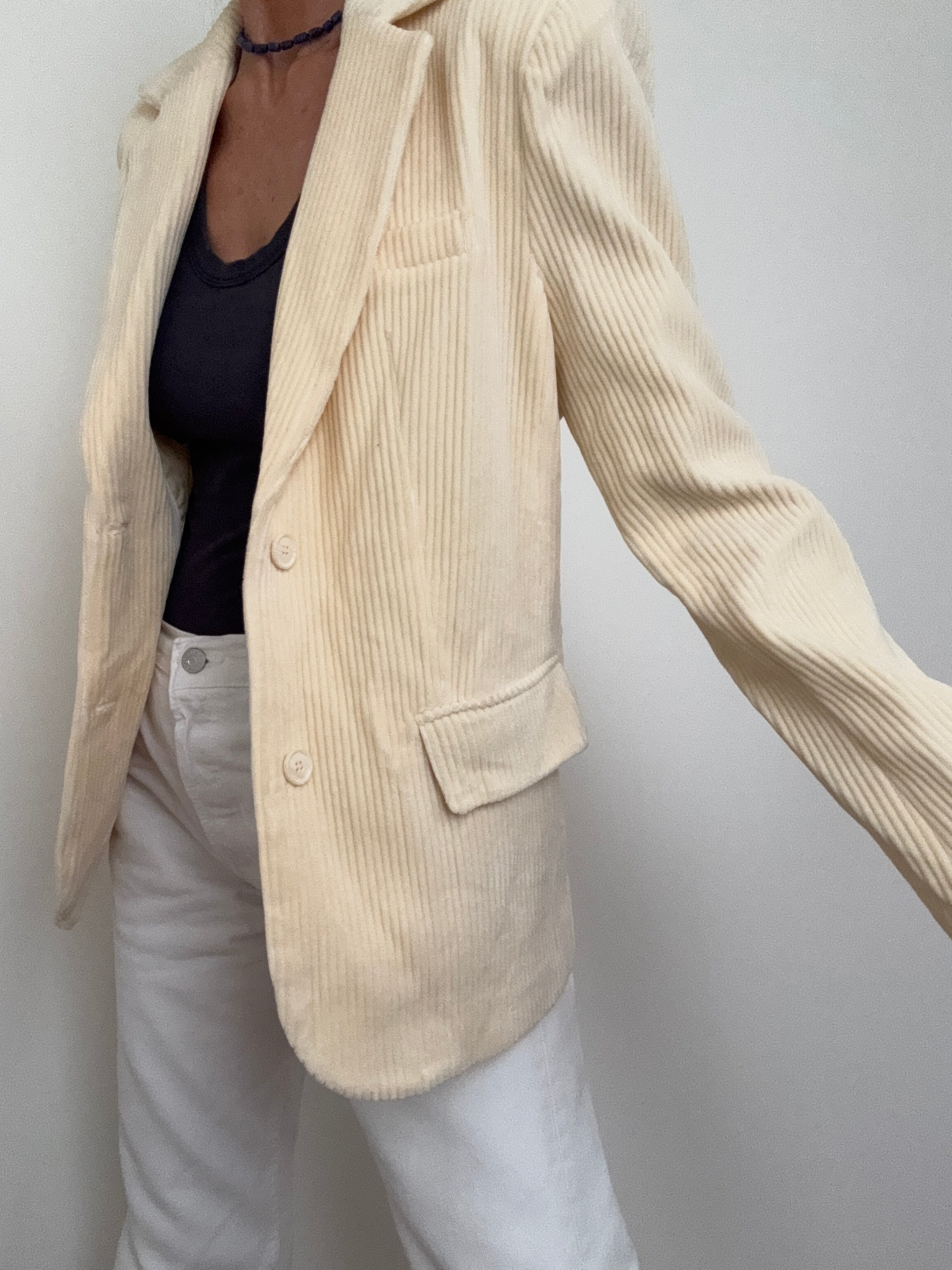 Cream Cord Blazer | Jackets