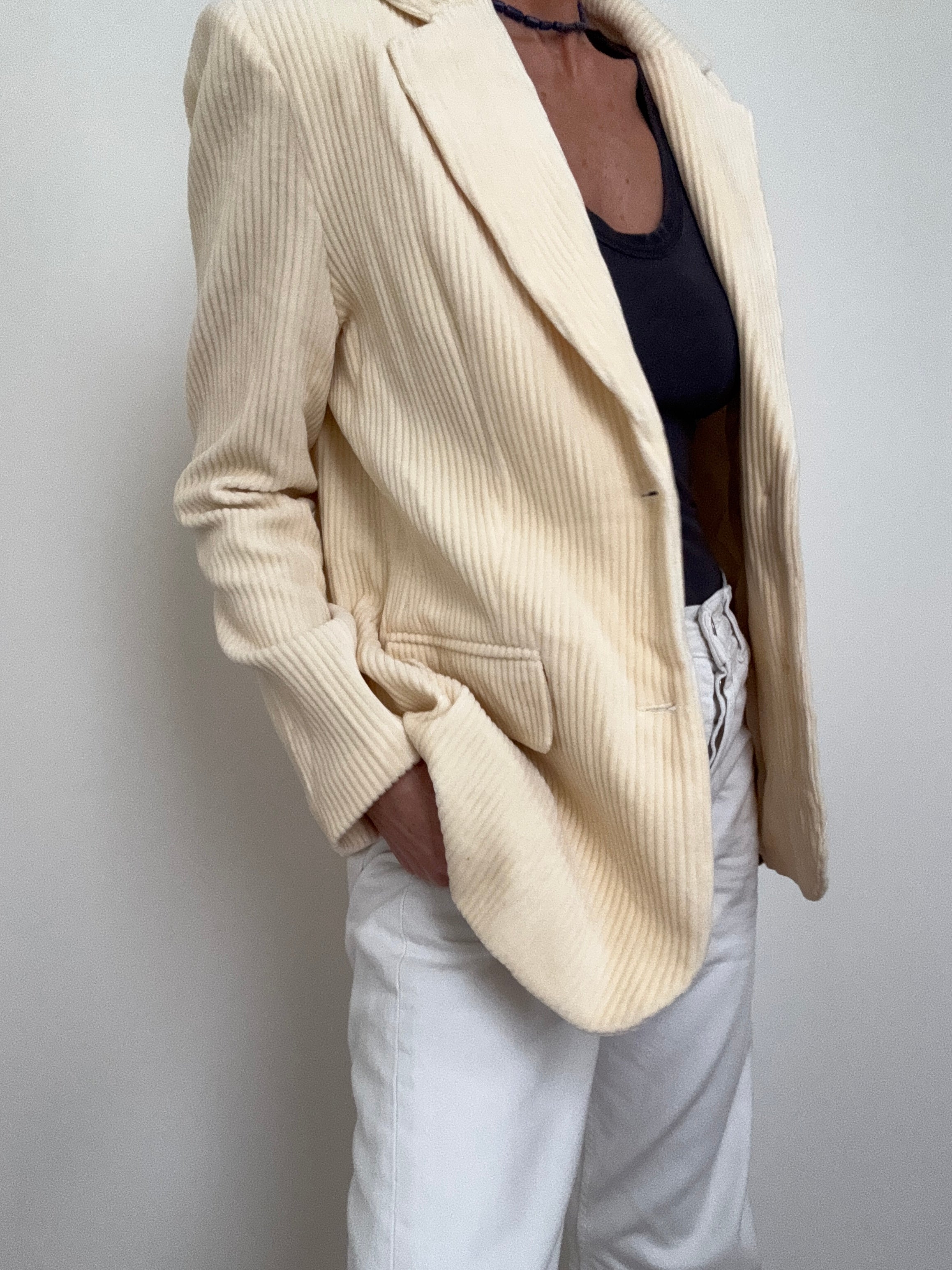 Cream Cord Blazer | Jackets