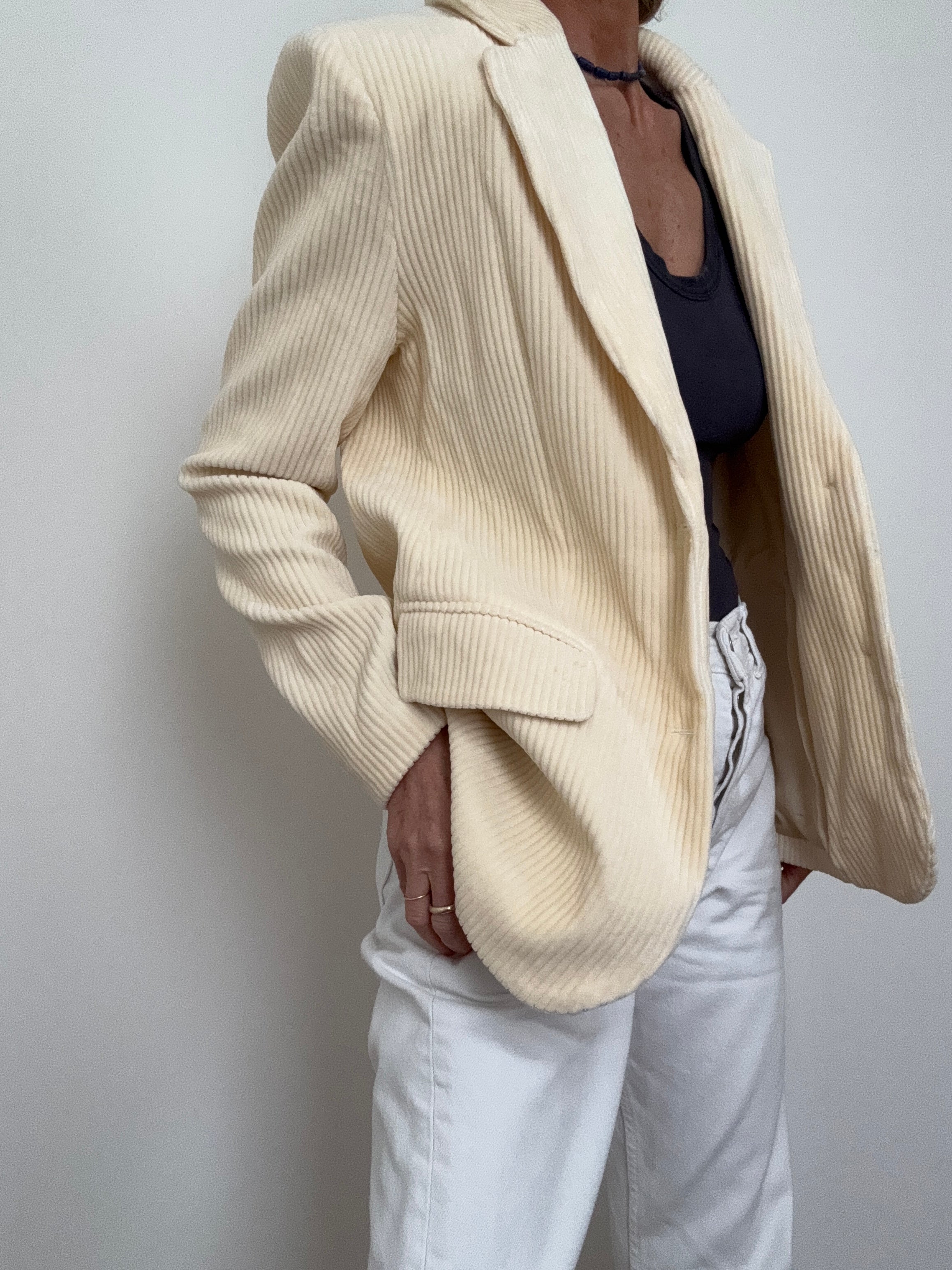 Cream Cord Blazer | Jackets
