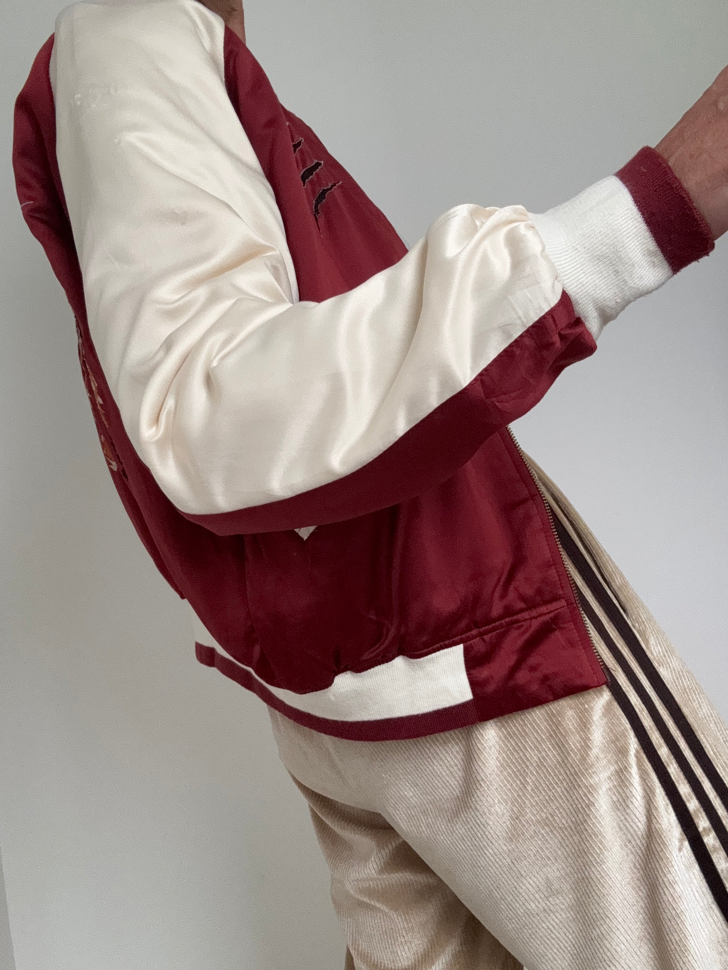 Future Nomads Jackets Small Satin Tiger Bomber Jacket