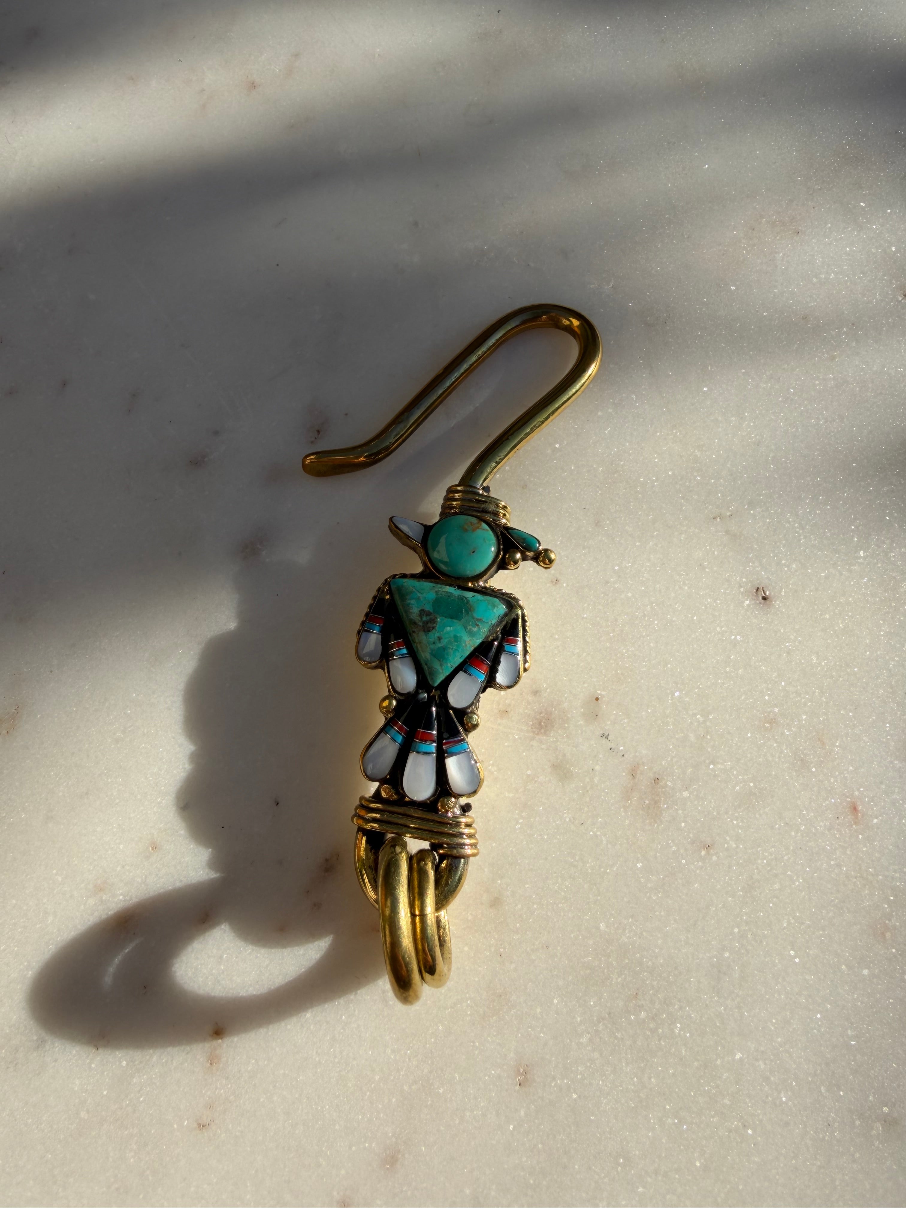 Future Nomads Key Rings Key Ring Turquoise Bird Hook