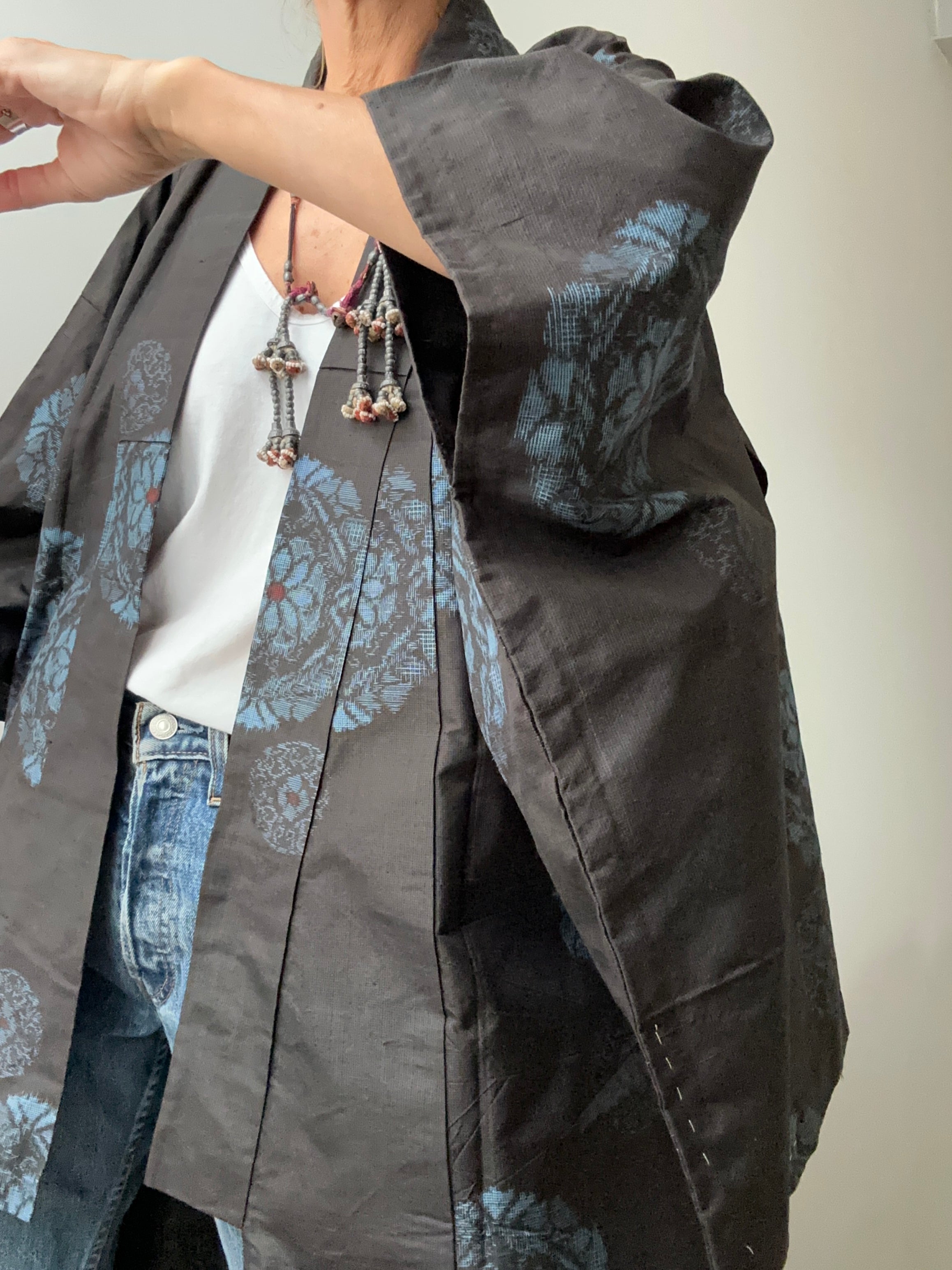 Future Nomads Kimonos Free Size Hand Spun Silk Kimono Vintage