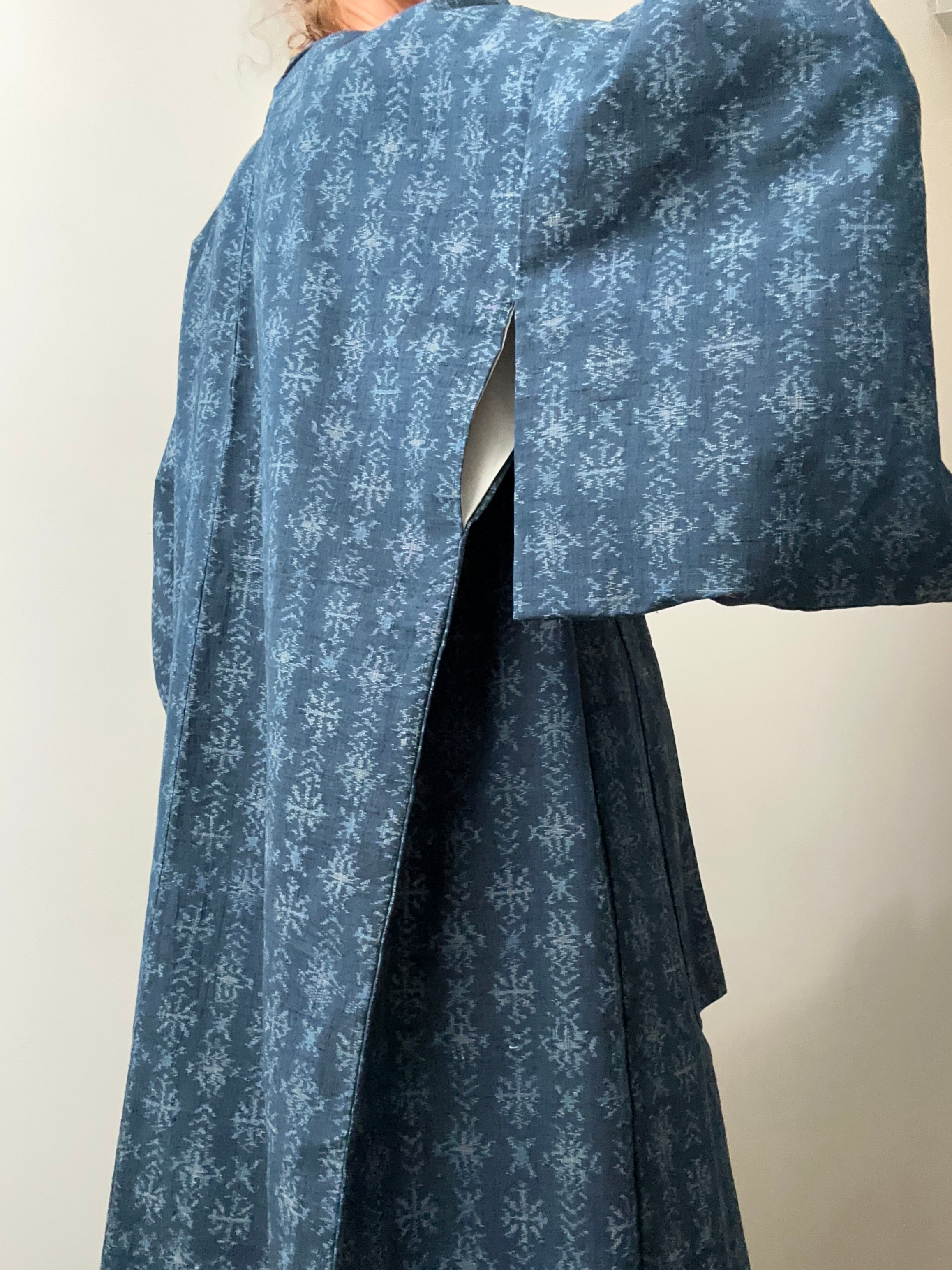 Future Nomads Kimonos Free Size Indigo Blue Batik Japanese Kimono