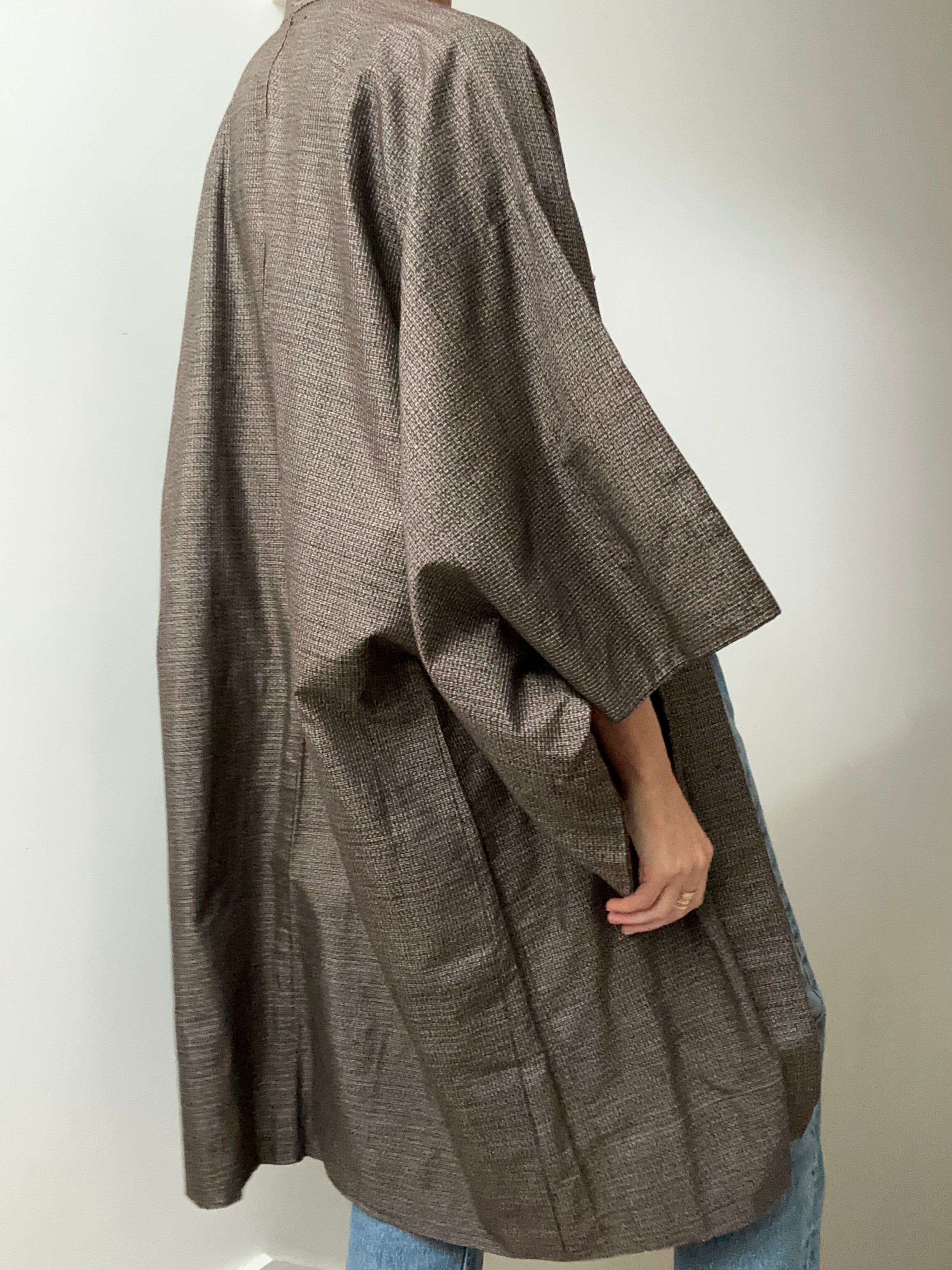 Future Nomads Kimonos Free Size Mens Haori Silk Kimono Jacket