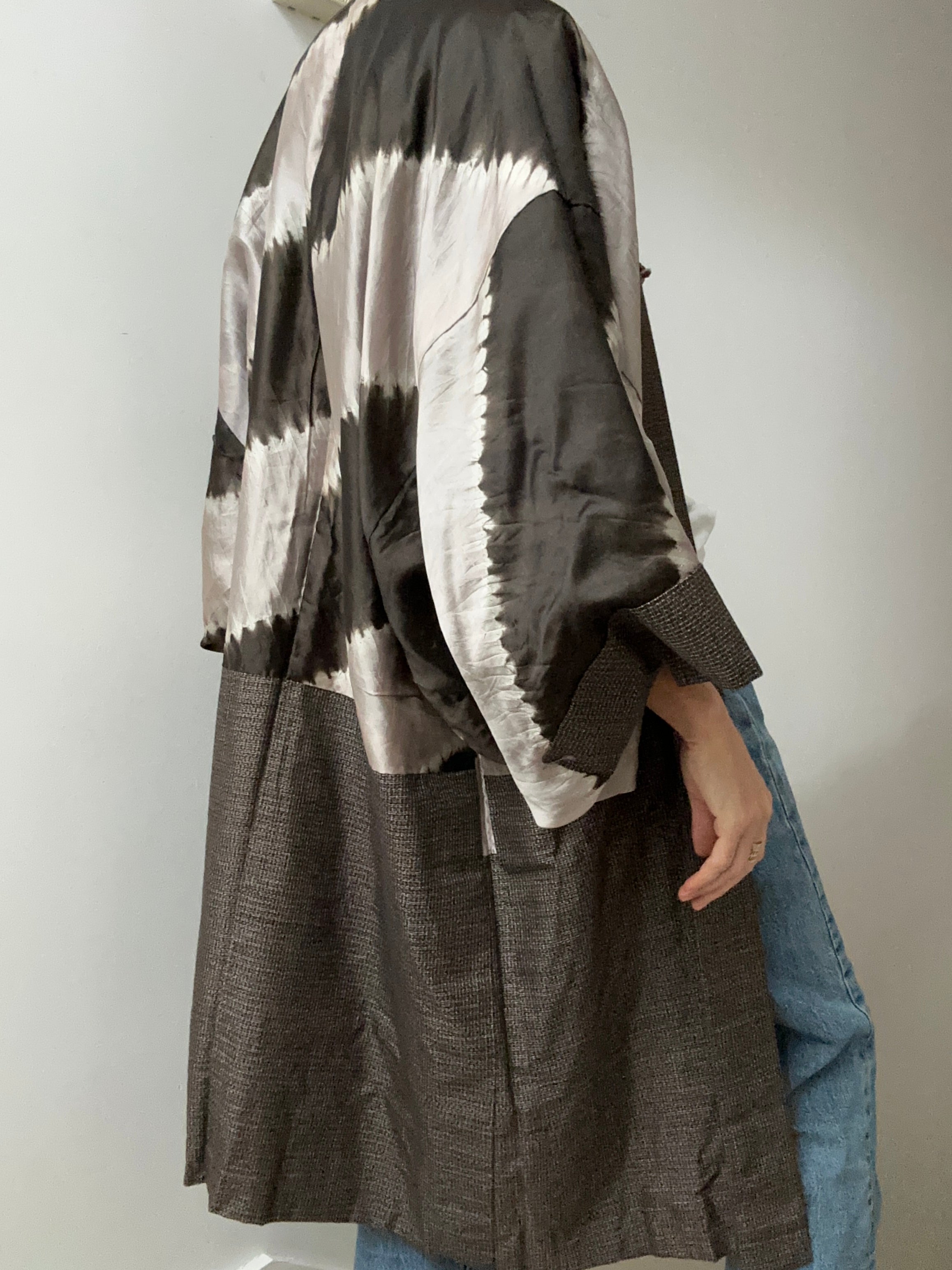 Future Nomads Kimonos Free Size Mens Haori Silk Kimono Jacket