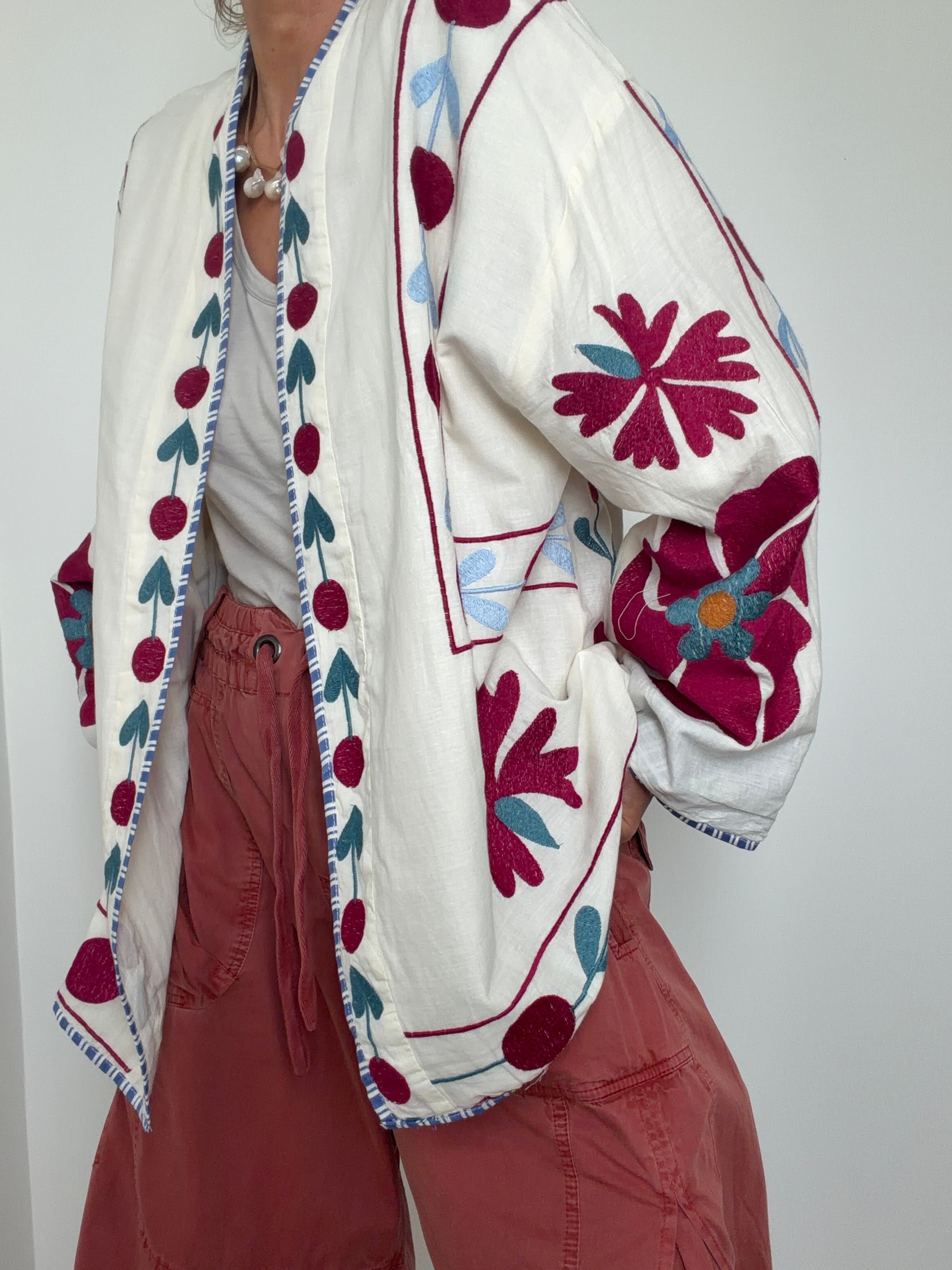 Future Nomads Kimonos one size Fuchsia Folk Kimono Jacket
