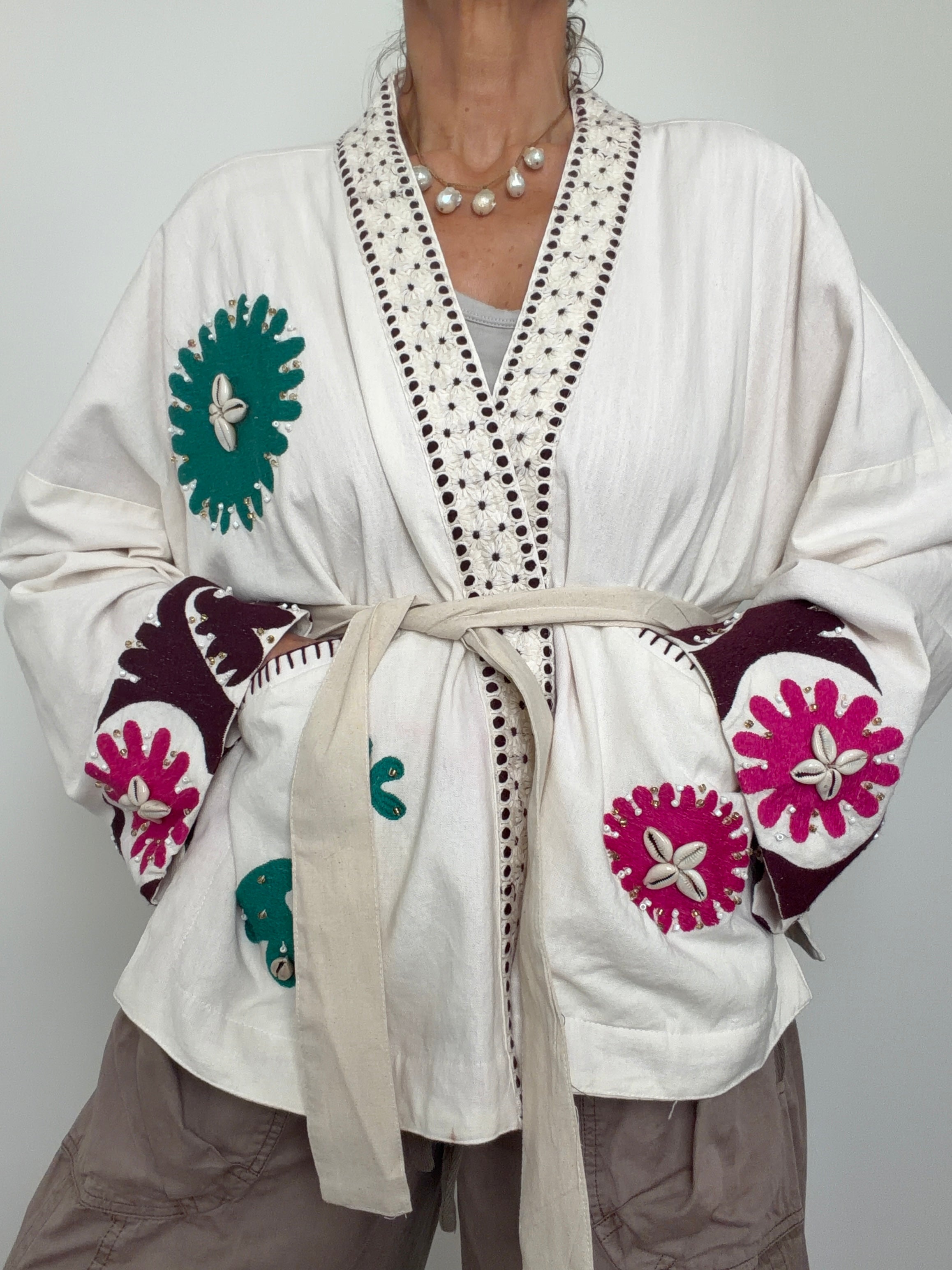 Future Nomads Kimonos one size Hand Embellished Kimono