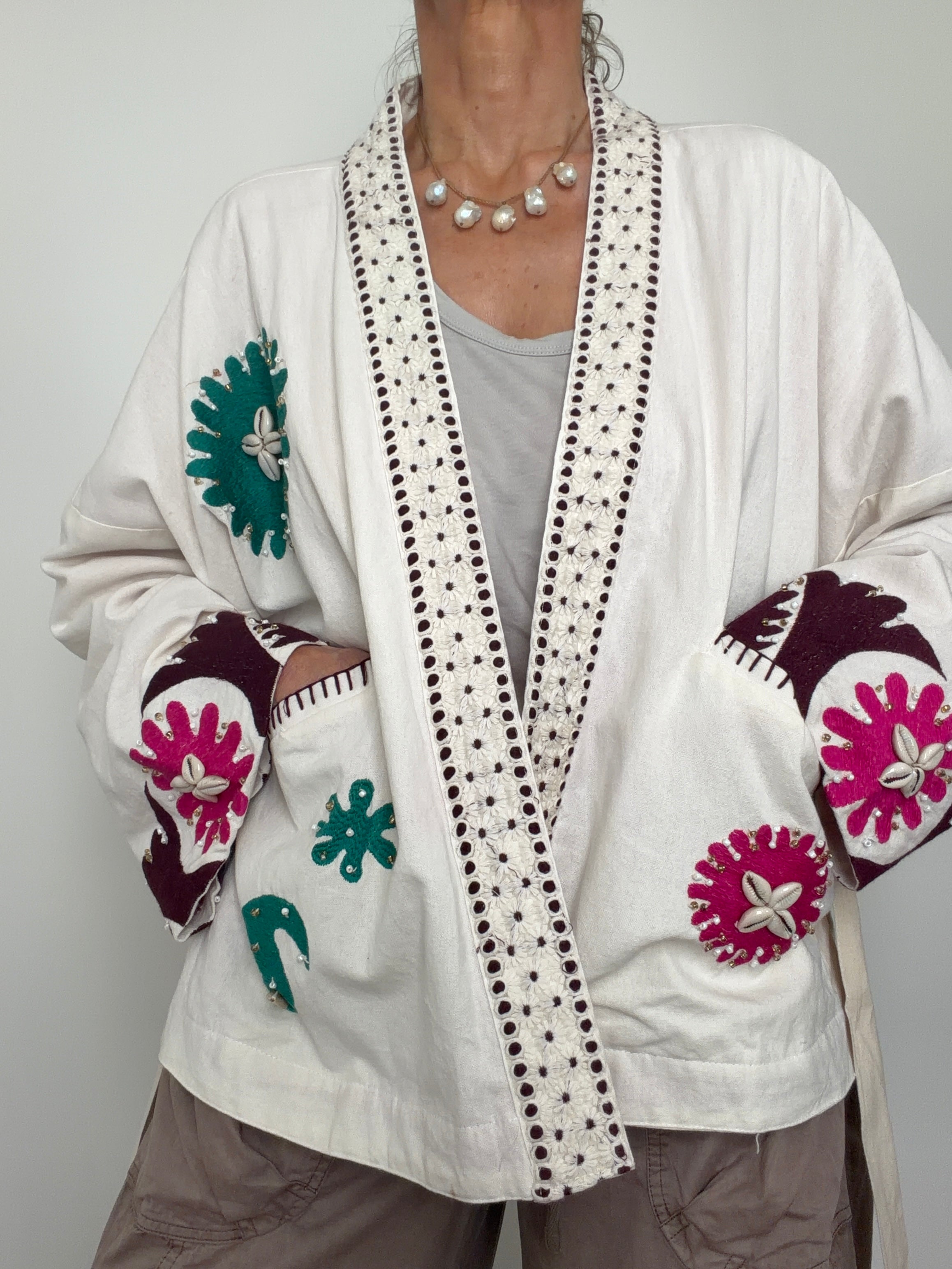 Future Nomads Kimonos one size Hand Embellished Kimono