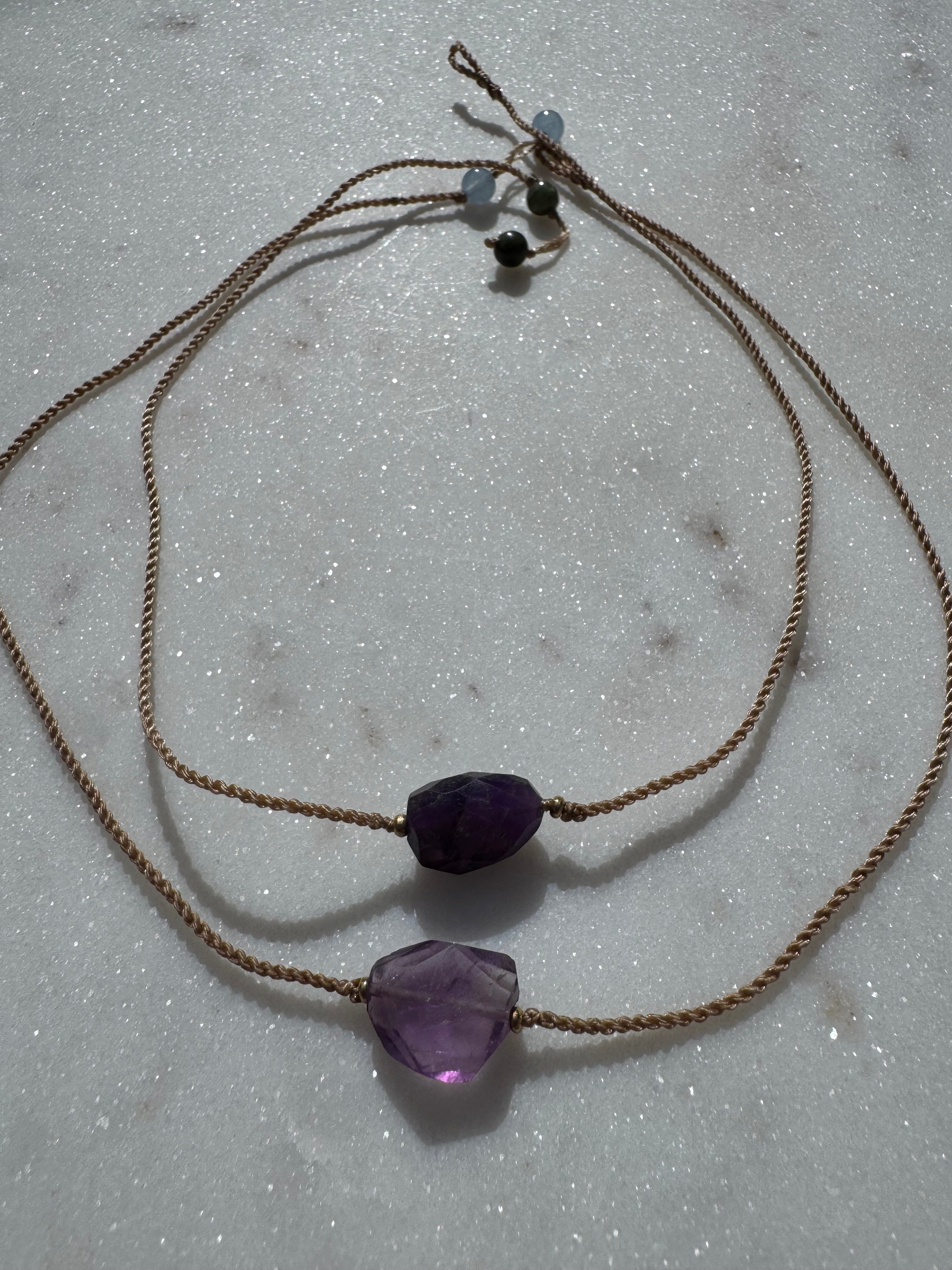 Future Nomads Necklaces 21cm String Amethyst Choker
