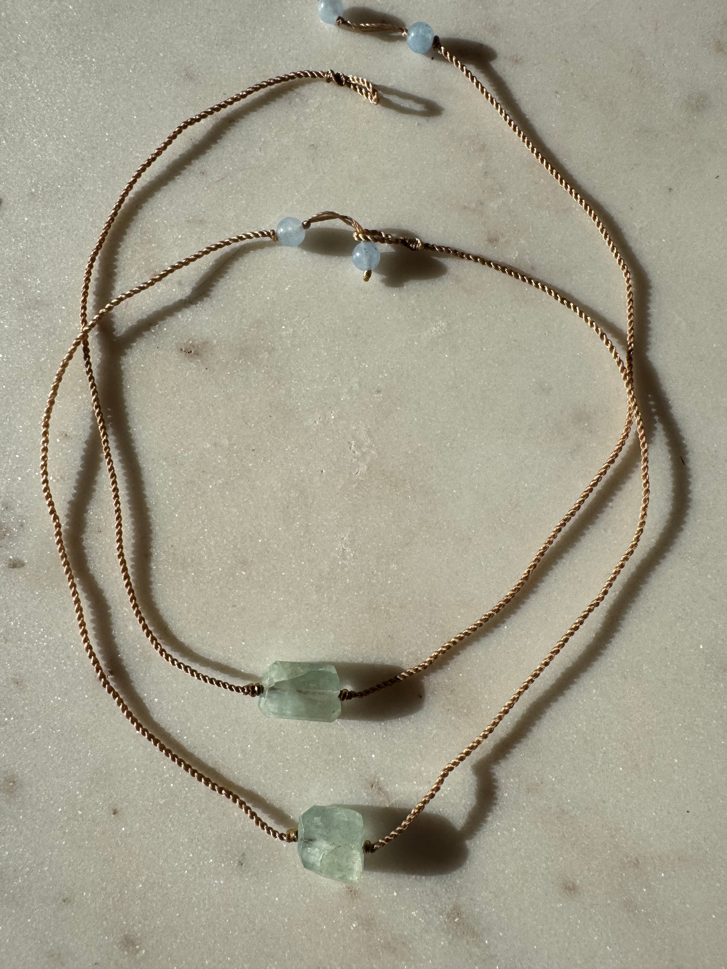 Future Nomads Necklaces 21cm String Aquamarine Choker