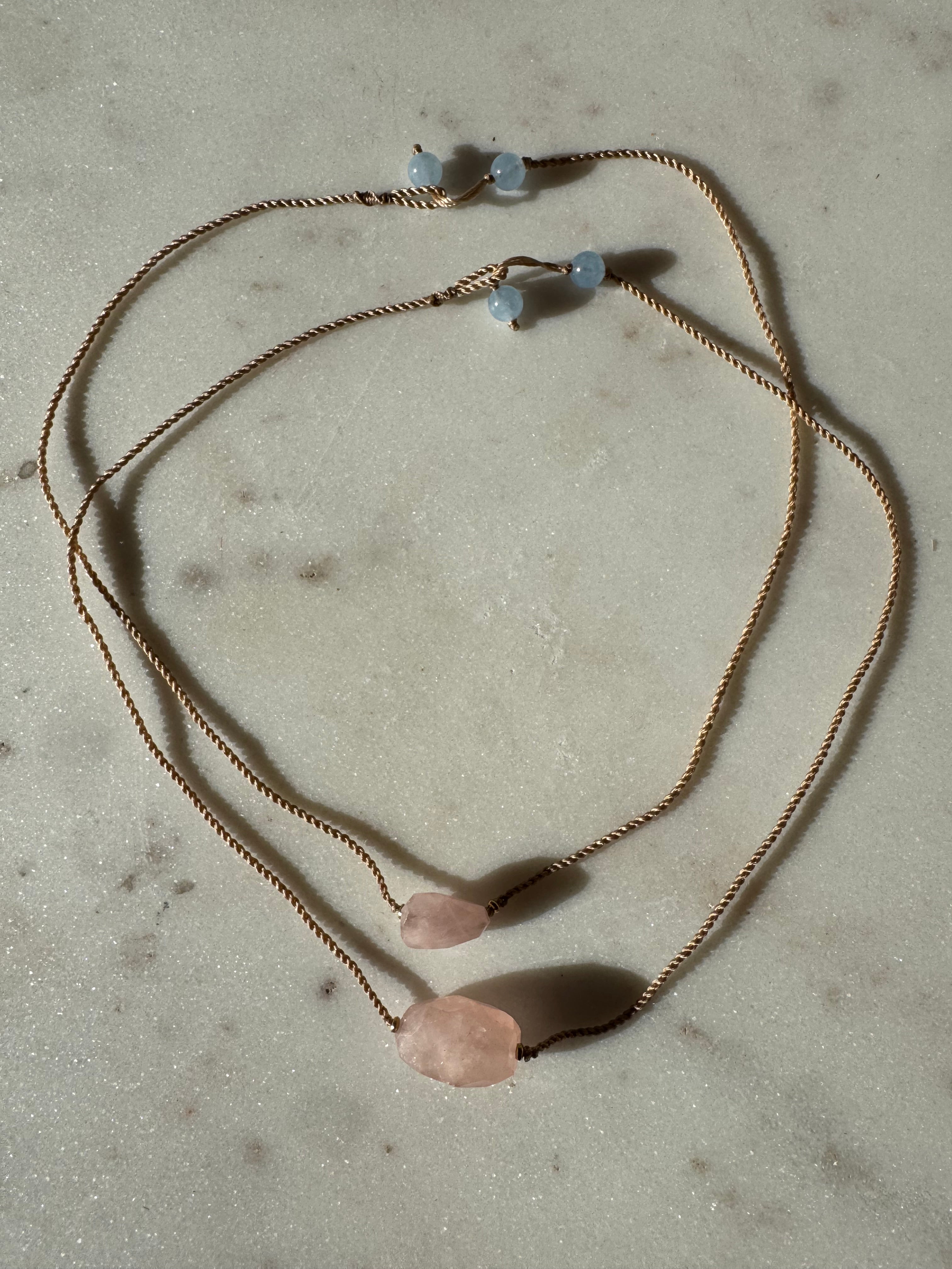Future Nomads Necklaces 21cm String Rose Quartz Choker