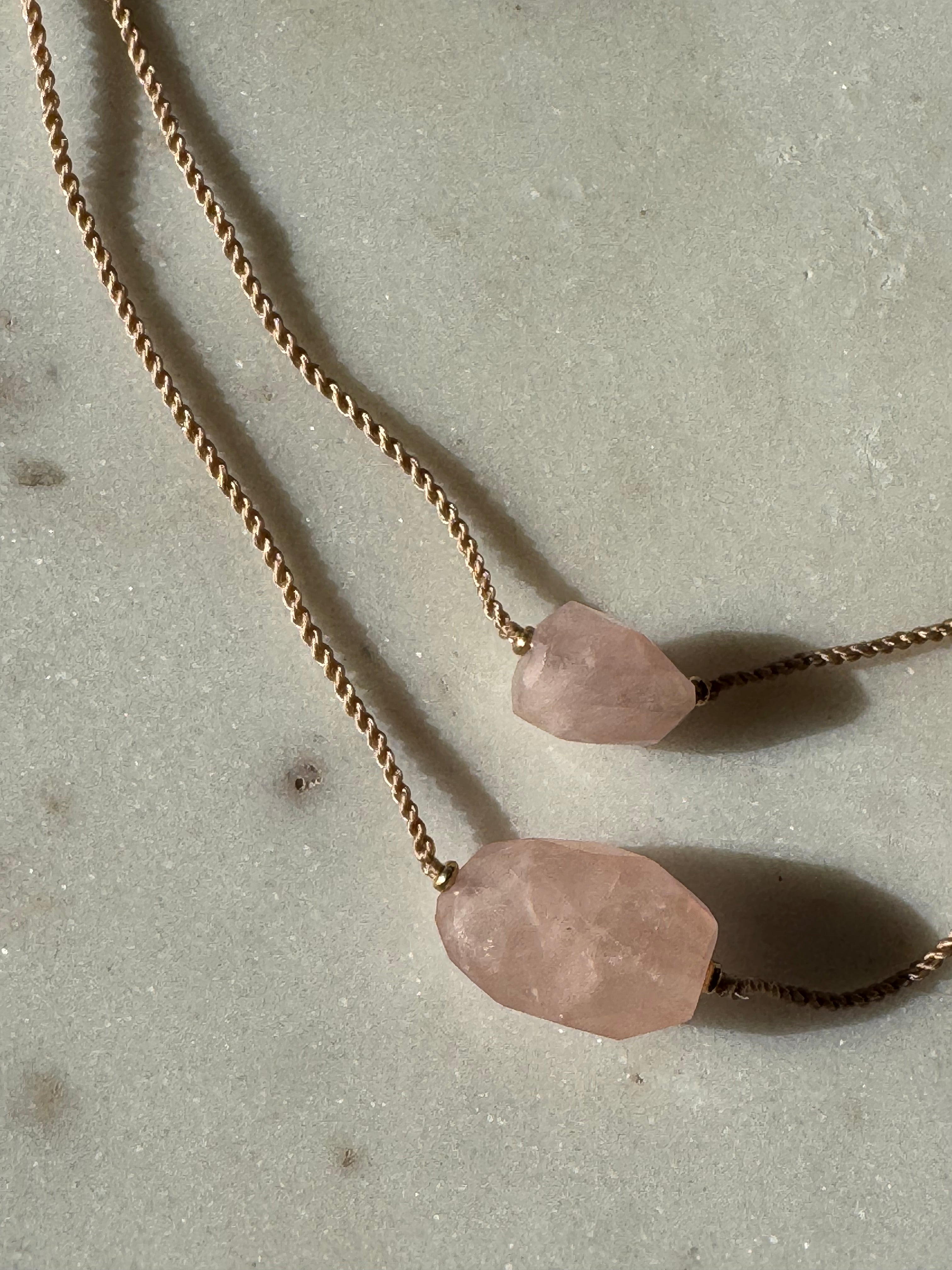 Future Nomads Necklaces 21cm String Rose Quartz Choker