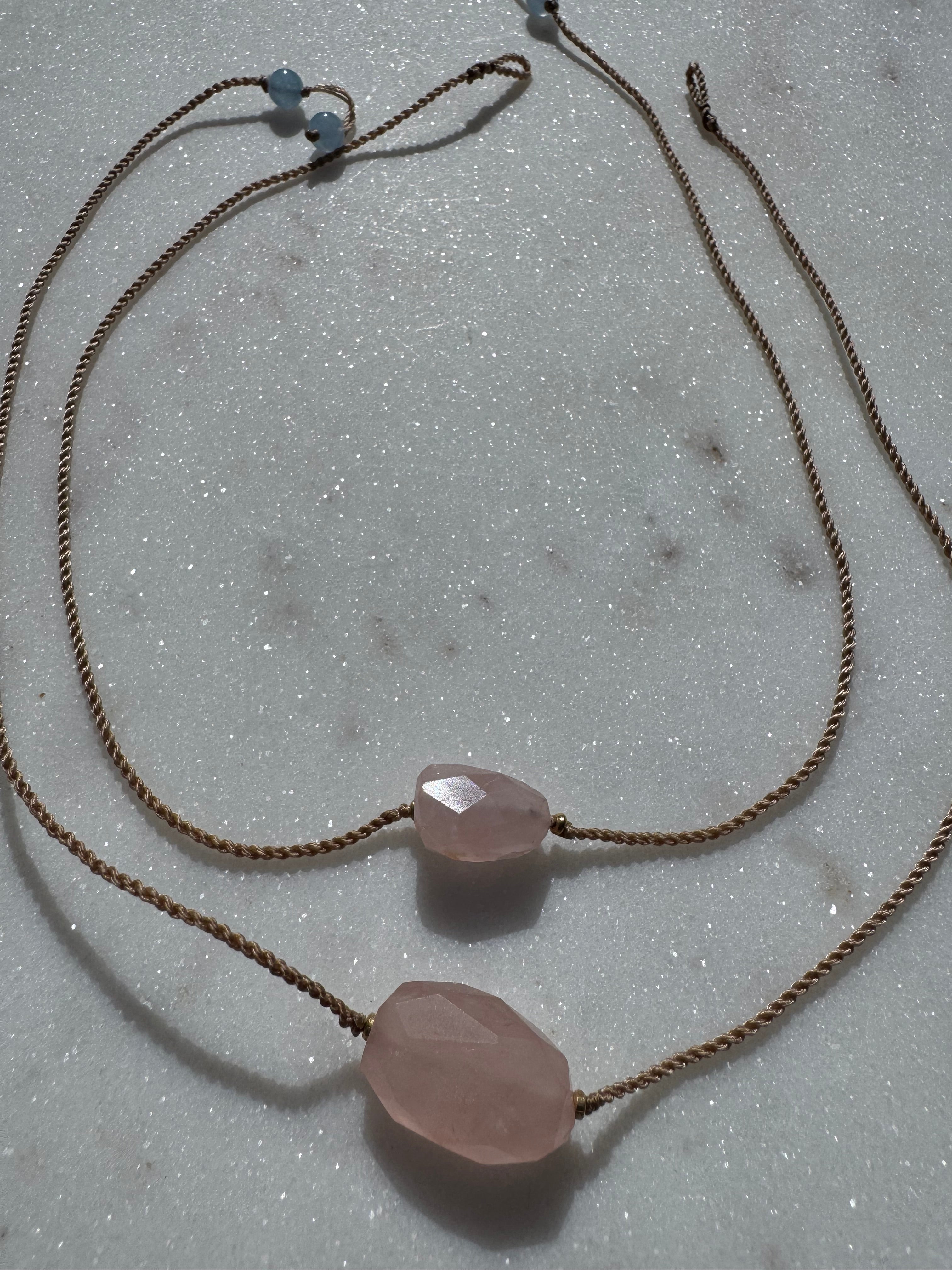 Future Nomads Necklaces 21cm String Rose Quartz Choker