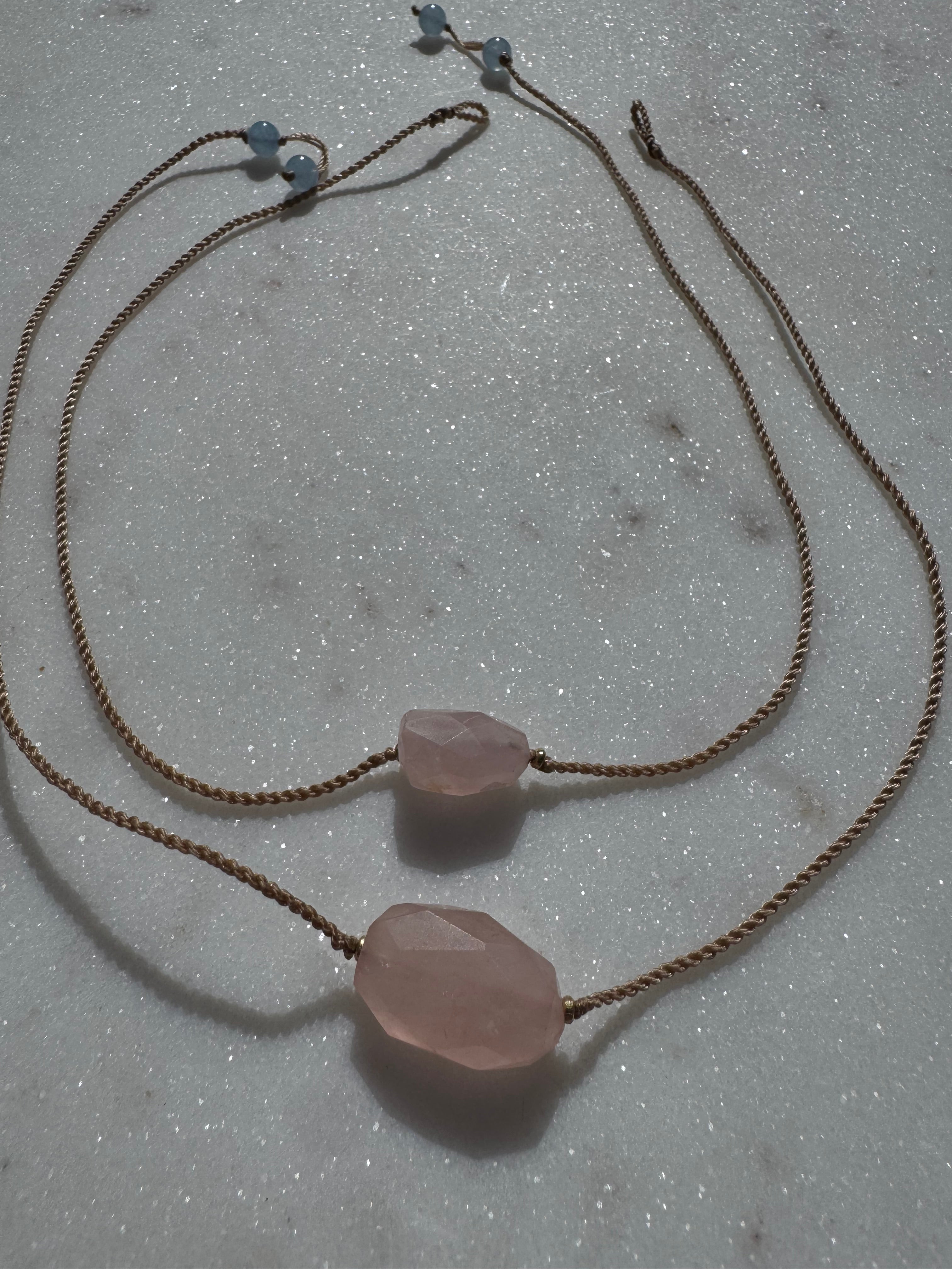 Future Nomads Necklaces 21cm String Rose Quartz Choker