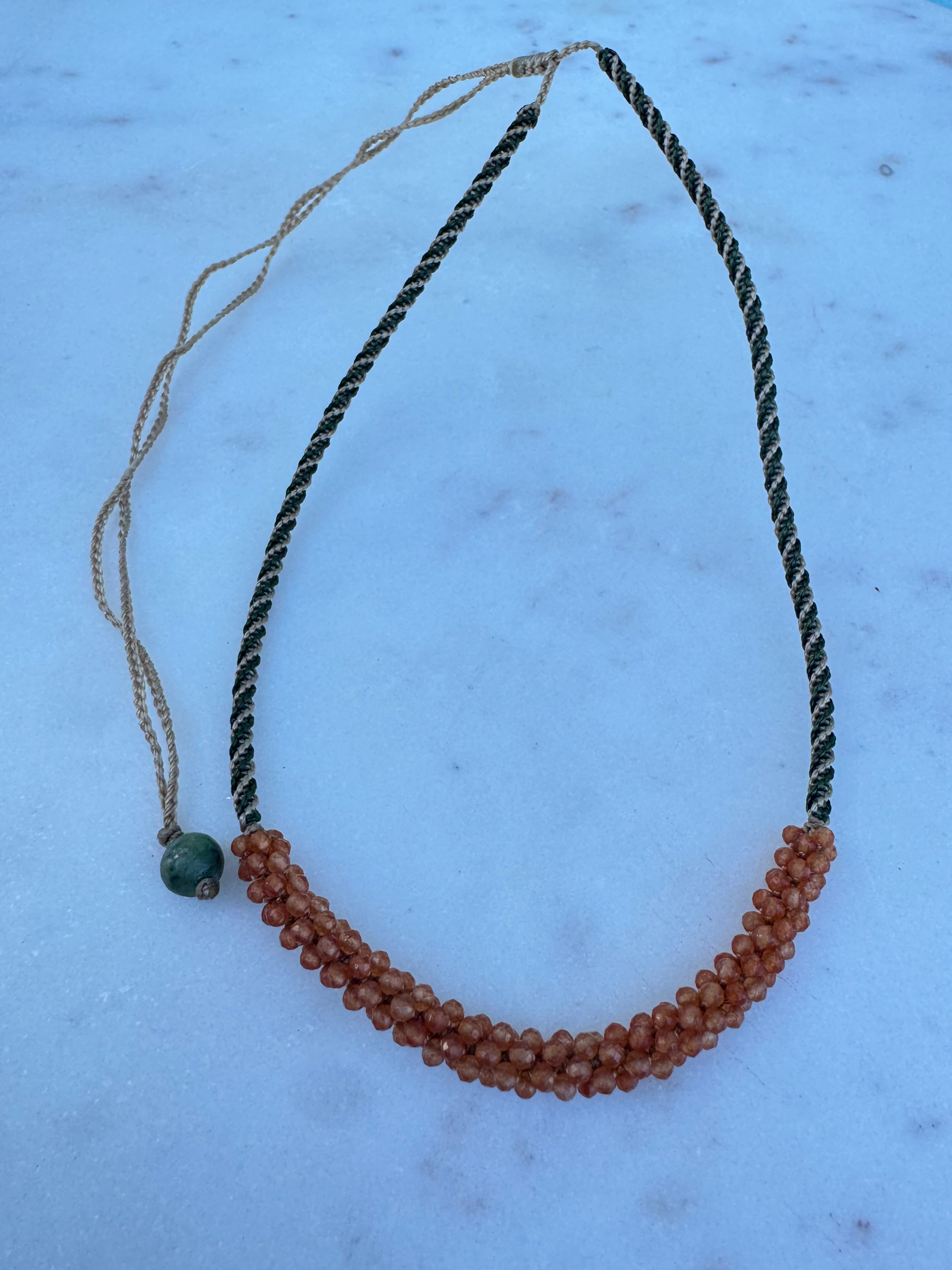 Future Nomads Necklaces Carnelian Stone Woven Choker