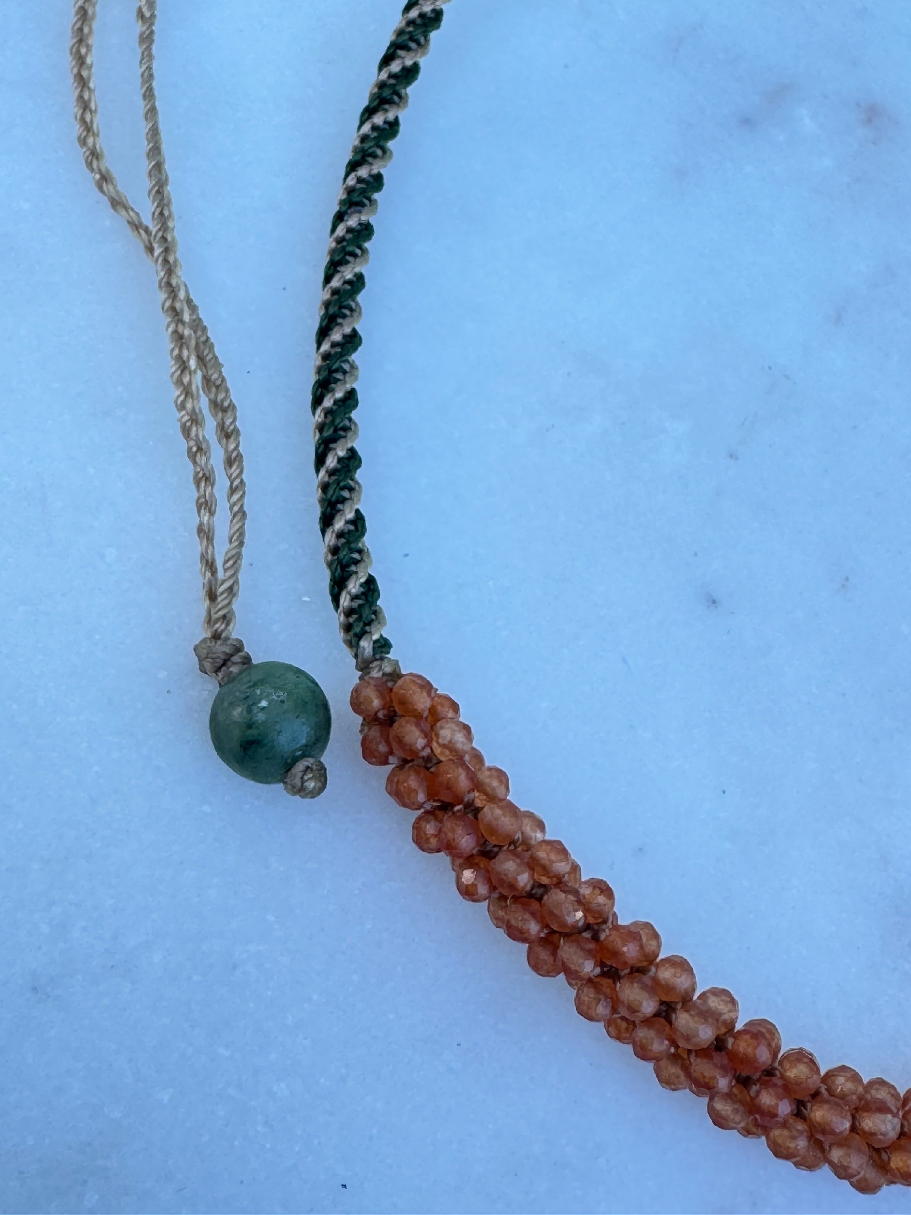 Future Nomads Necklaces Carnelian Stone Woven Choker