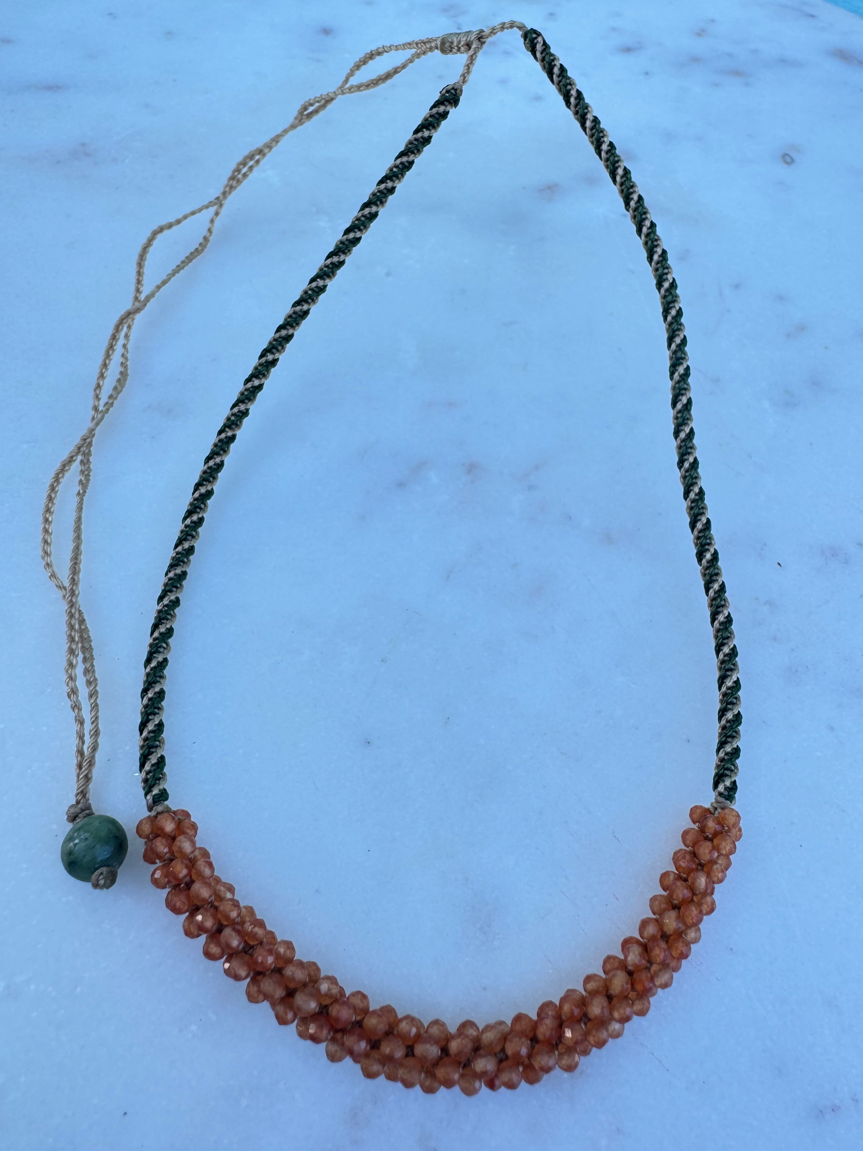Future Nomads Necklaces Carnelian Stone Woven Choker