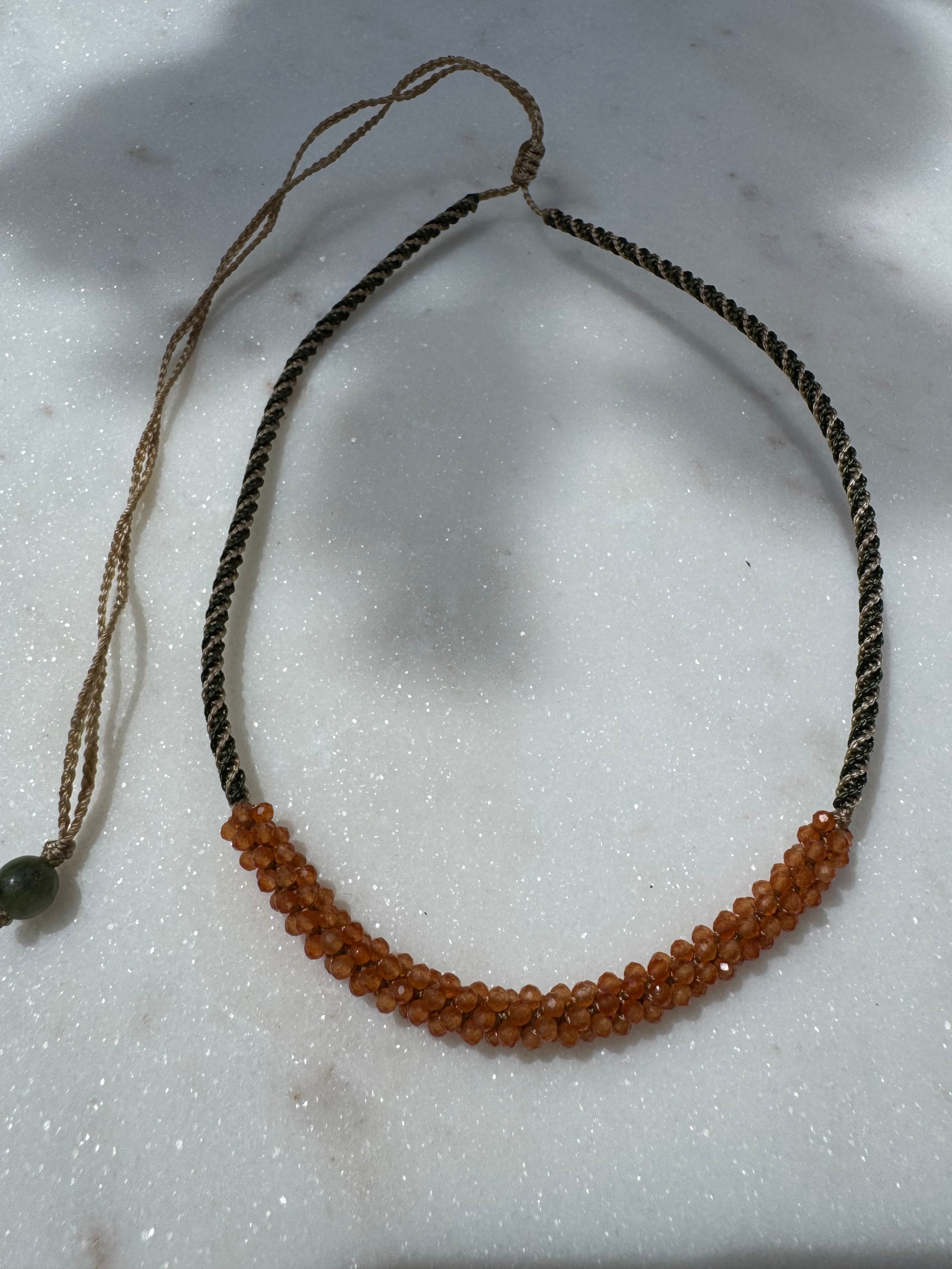 Future Nomads Necklaces Carnelian Stone Woven Choker