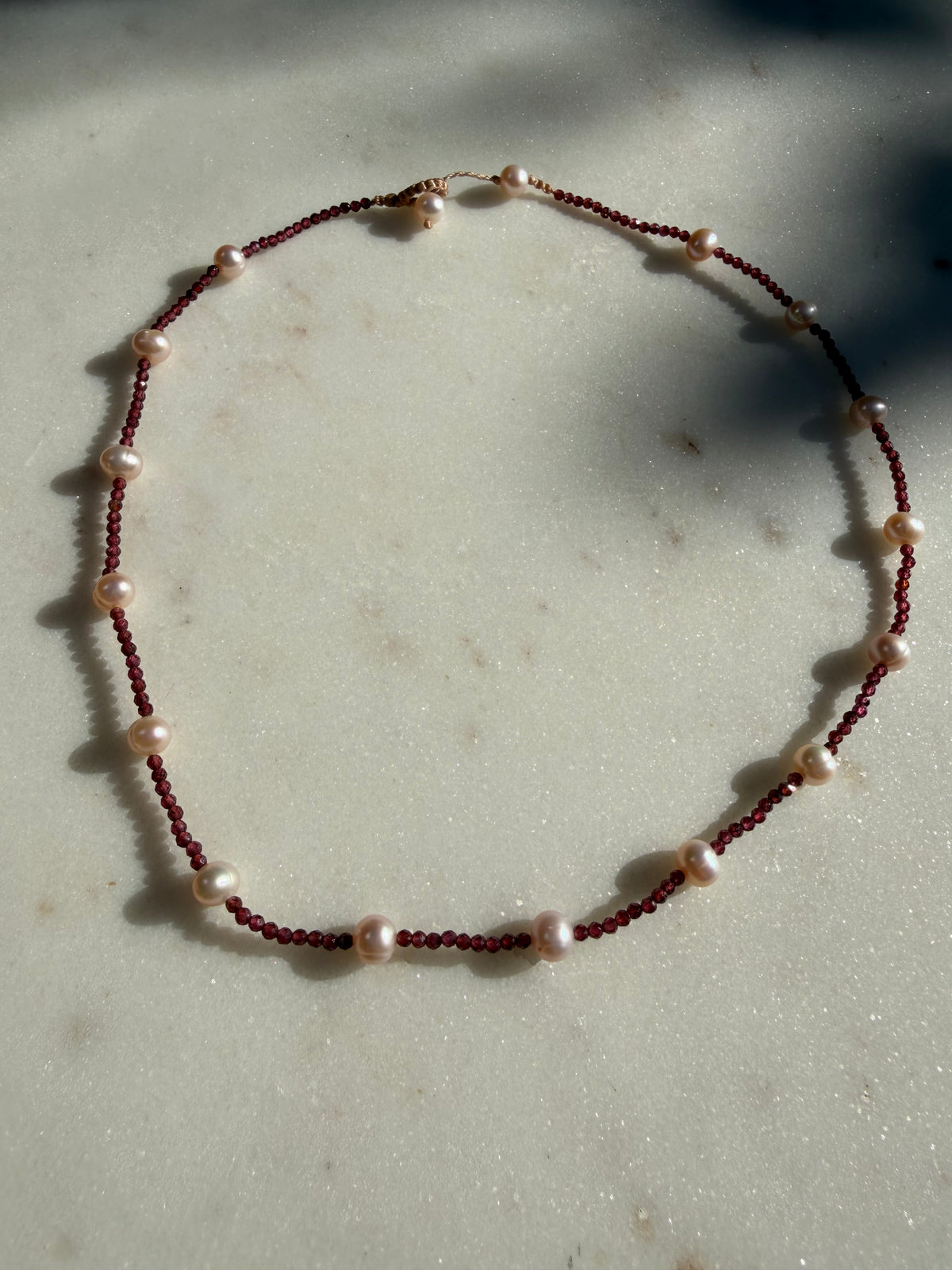 Future Nomads Necklaces Garnet Pearl Necklace