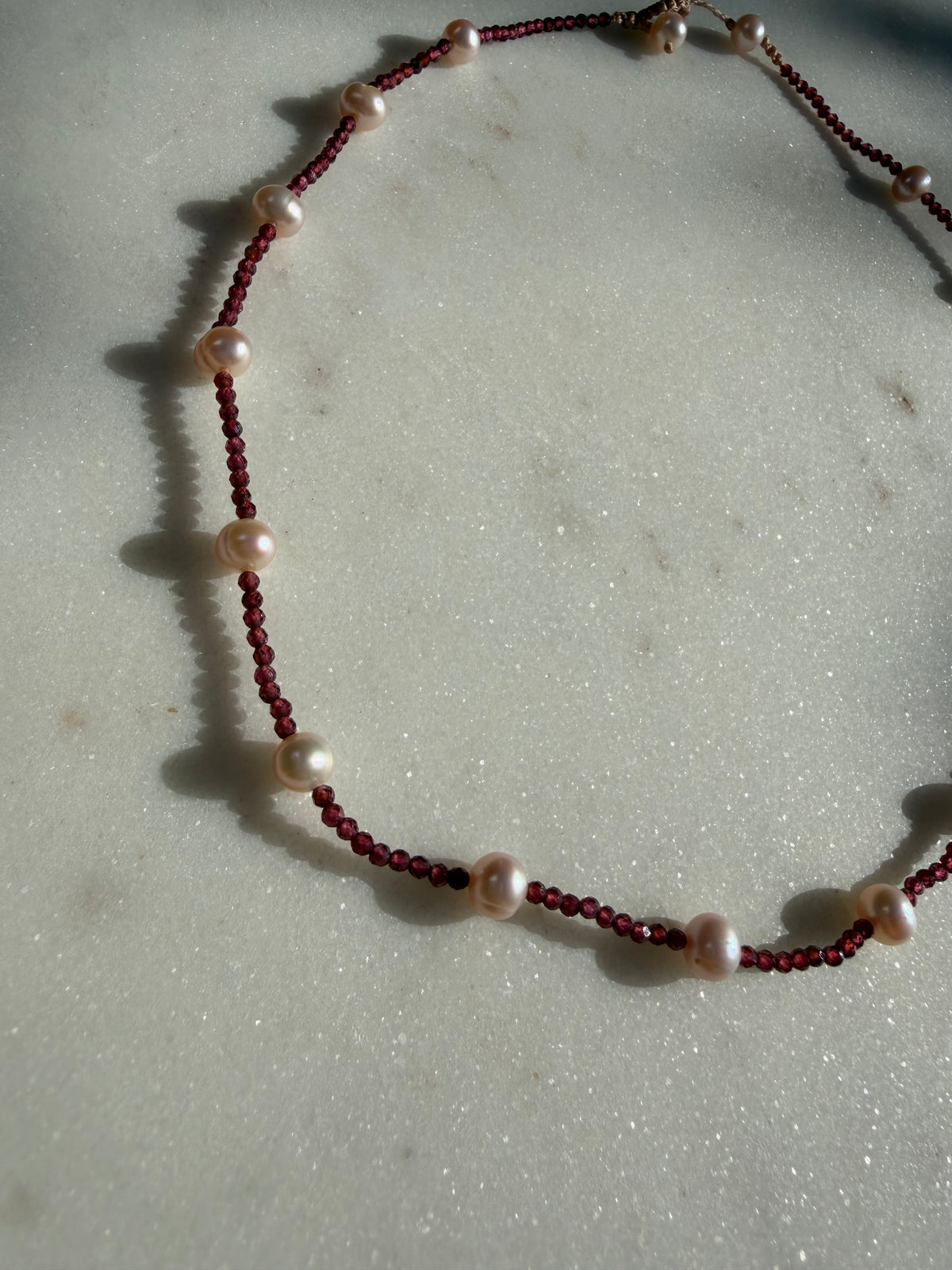 Future Nomads Necklaces Garnet Pearl Necklace