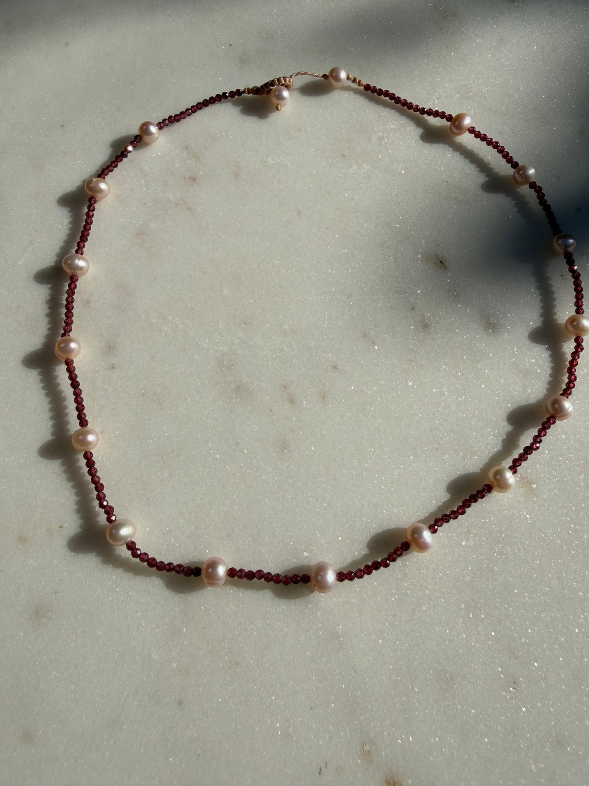 Future Nomads Necklaces Garnet Pearl Necklace