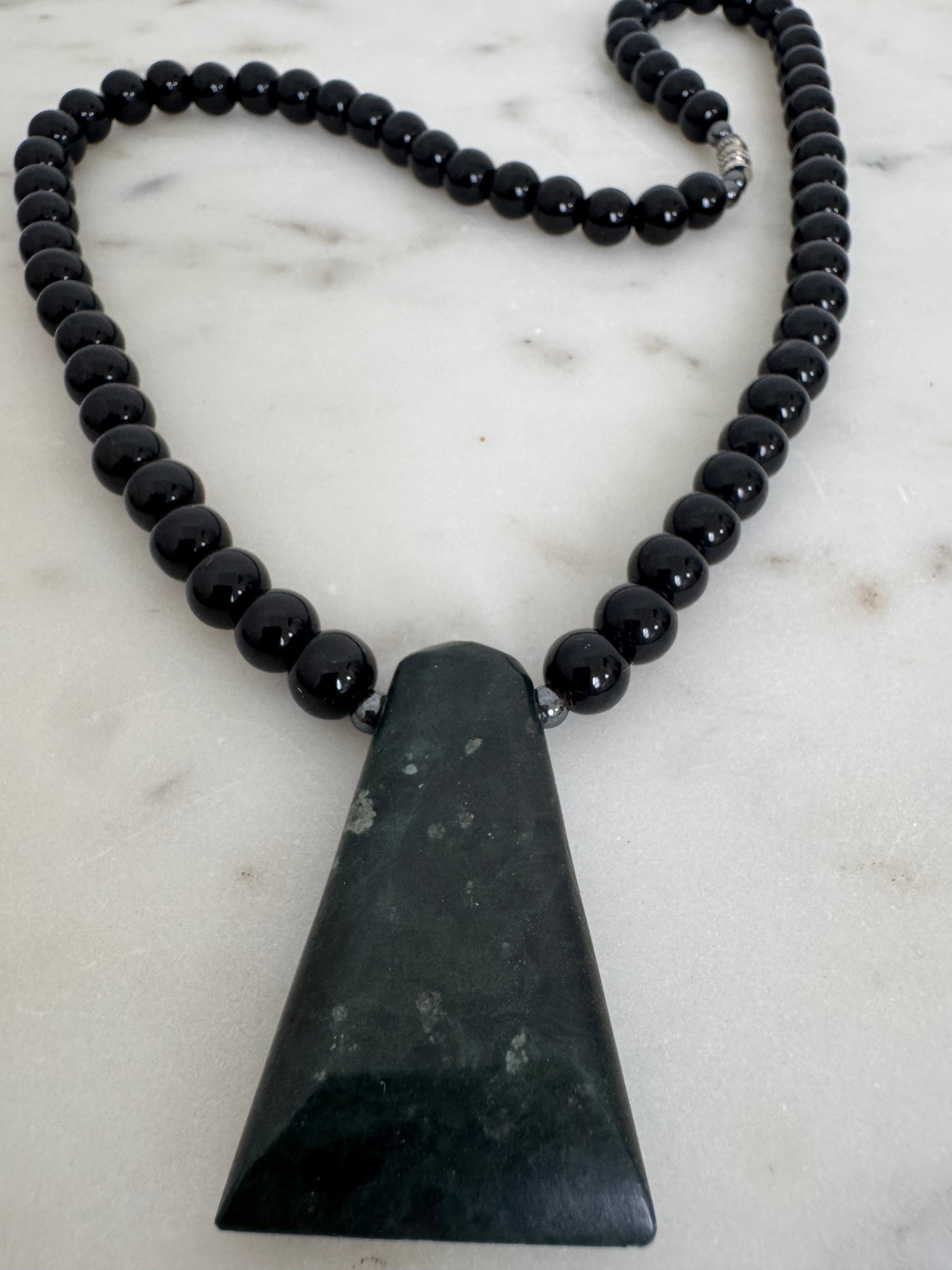 Jade & Onyx Stone Necklace | Necklaces
