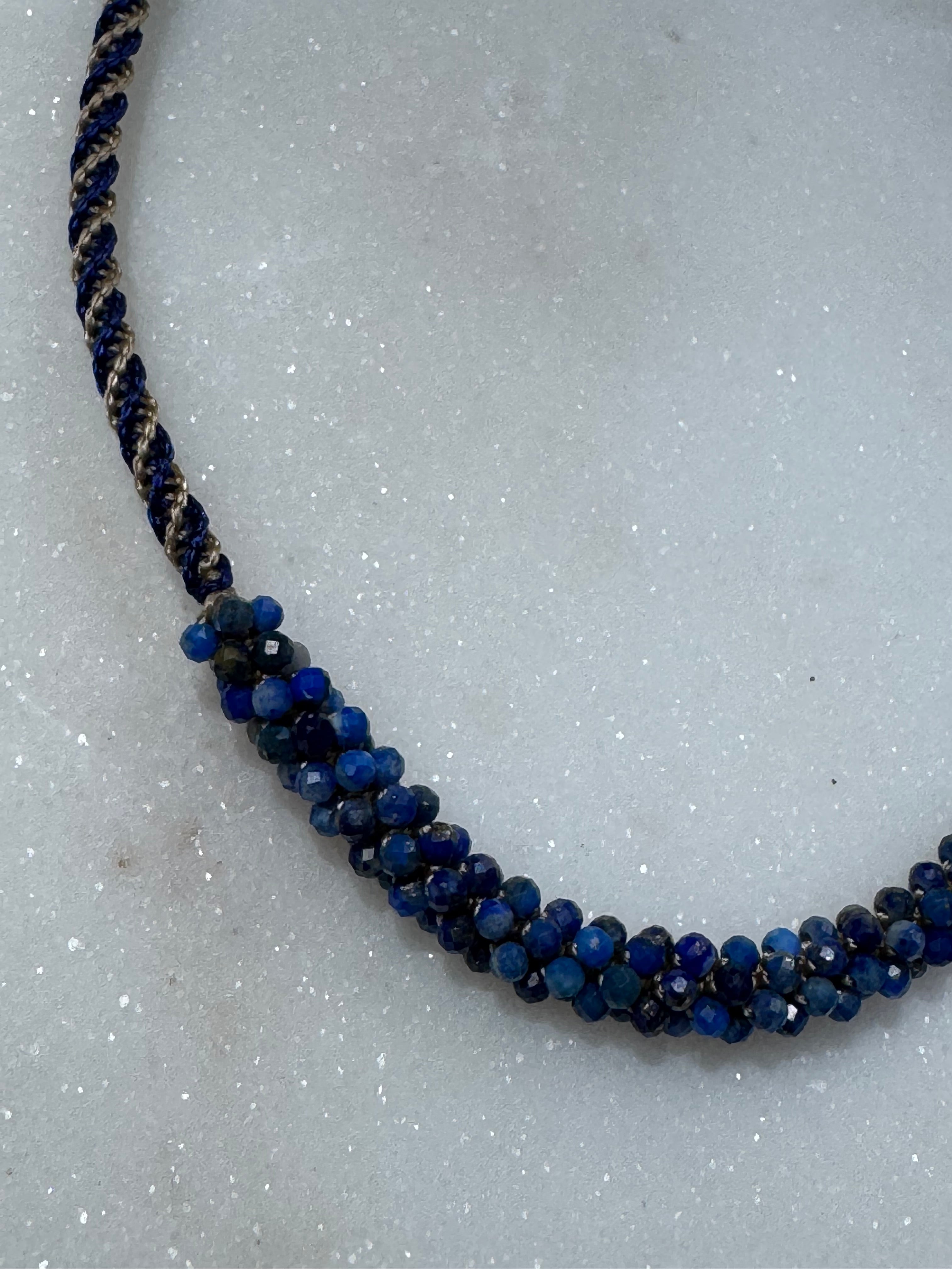 Future Nomads Necklaces Lapis Stone Woven Choker