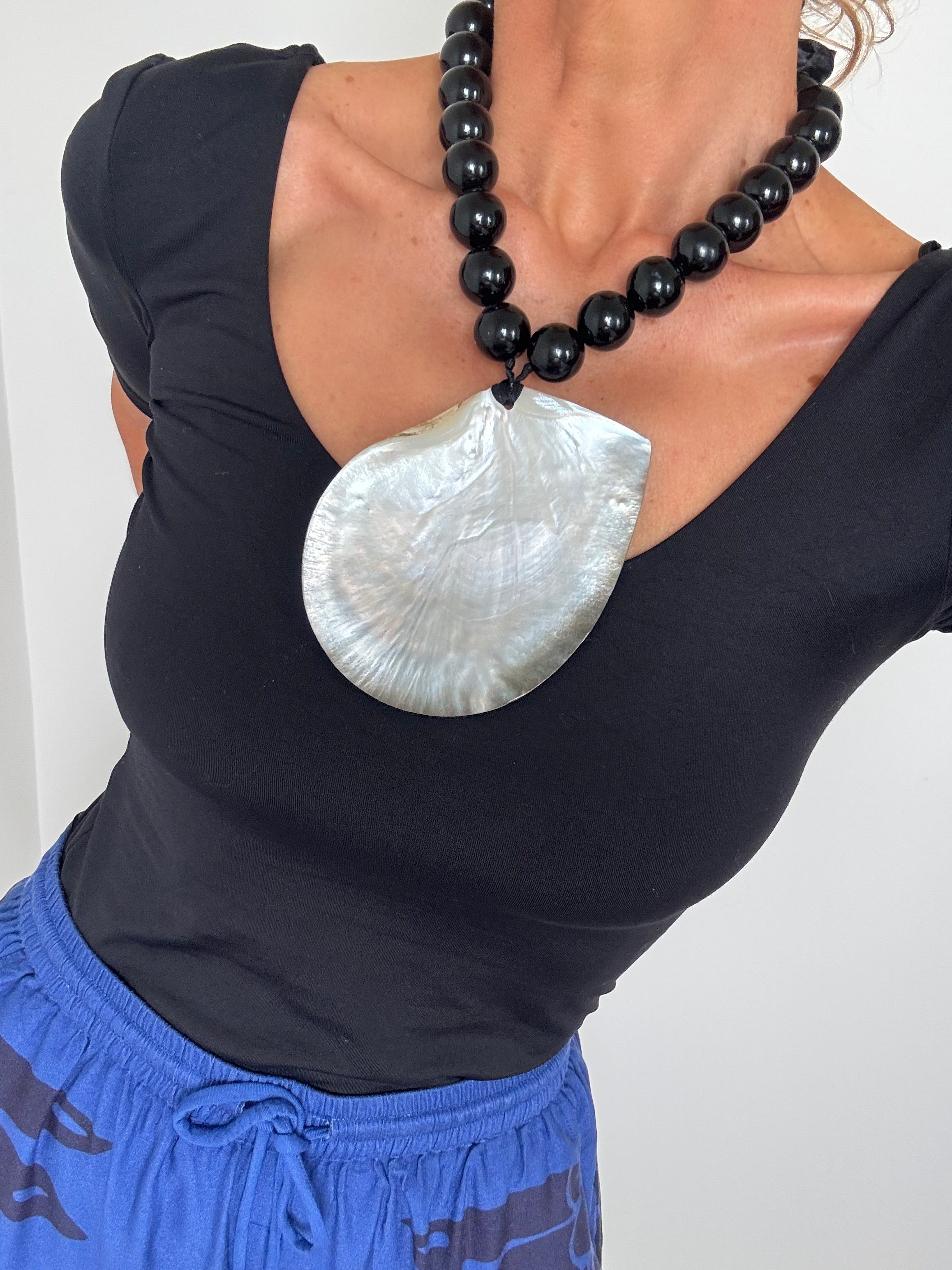 Mother Of Pearl Bead Necklace | Necklaces