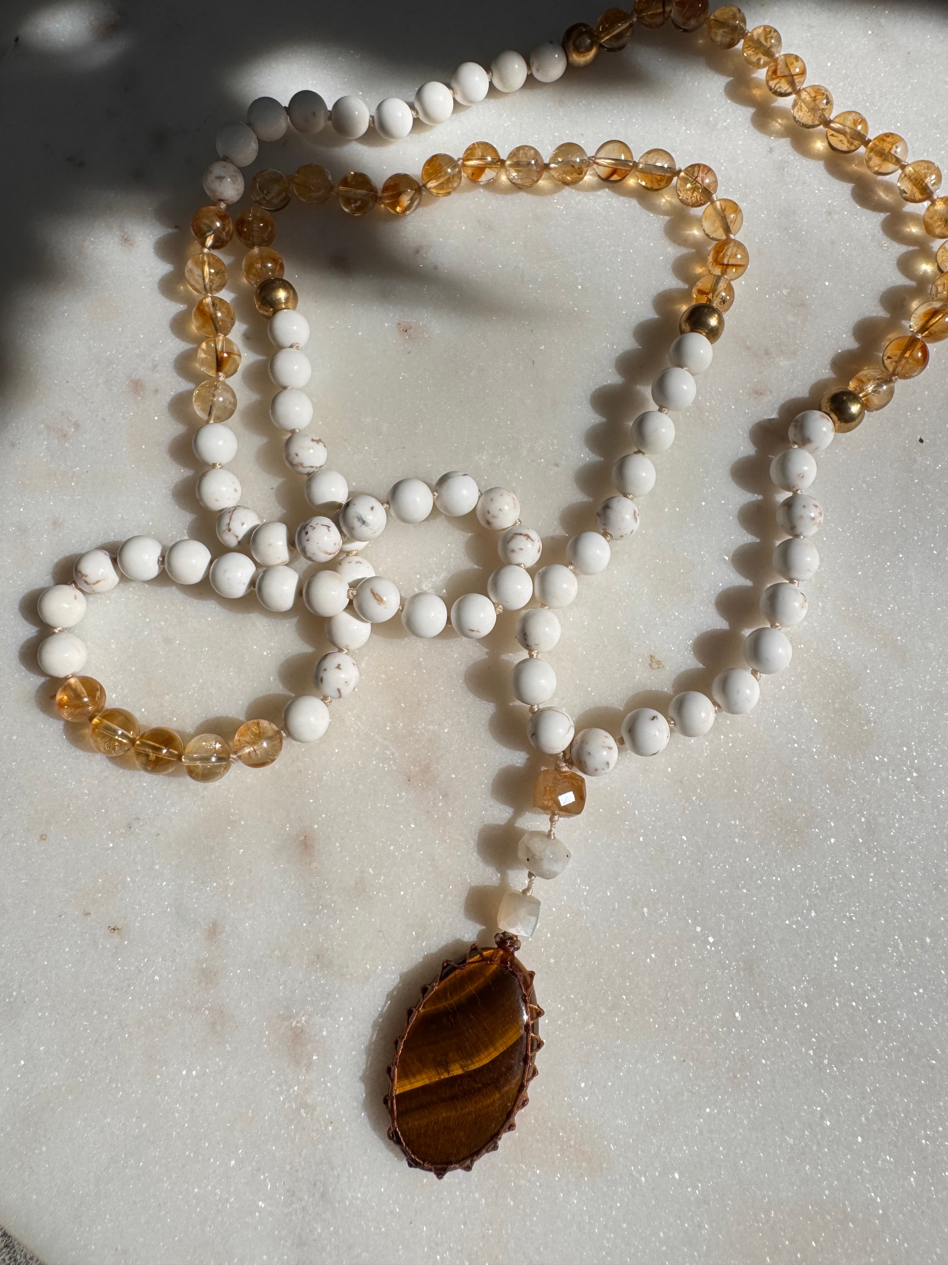 Future Nomads Necklaces One size Brown Rhodochrosite With Citrine Mala