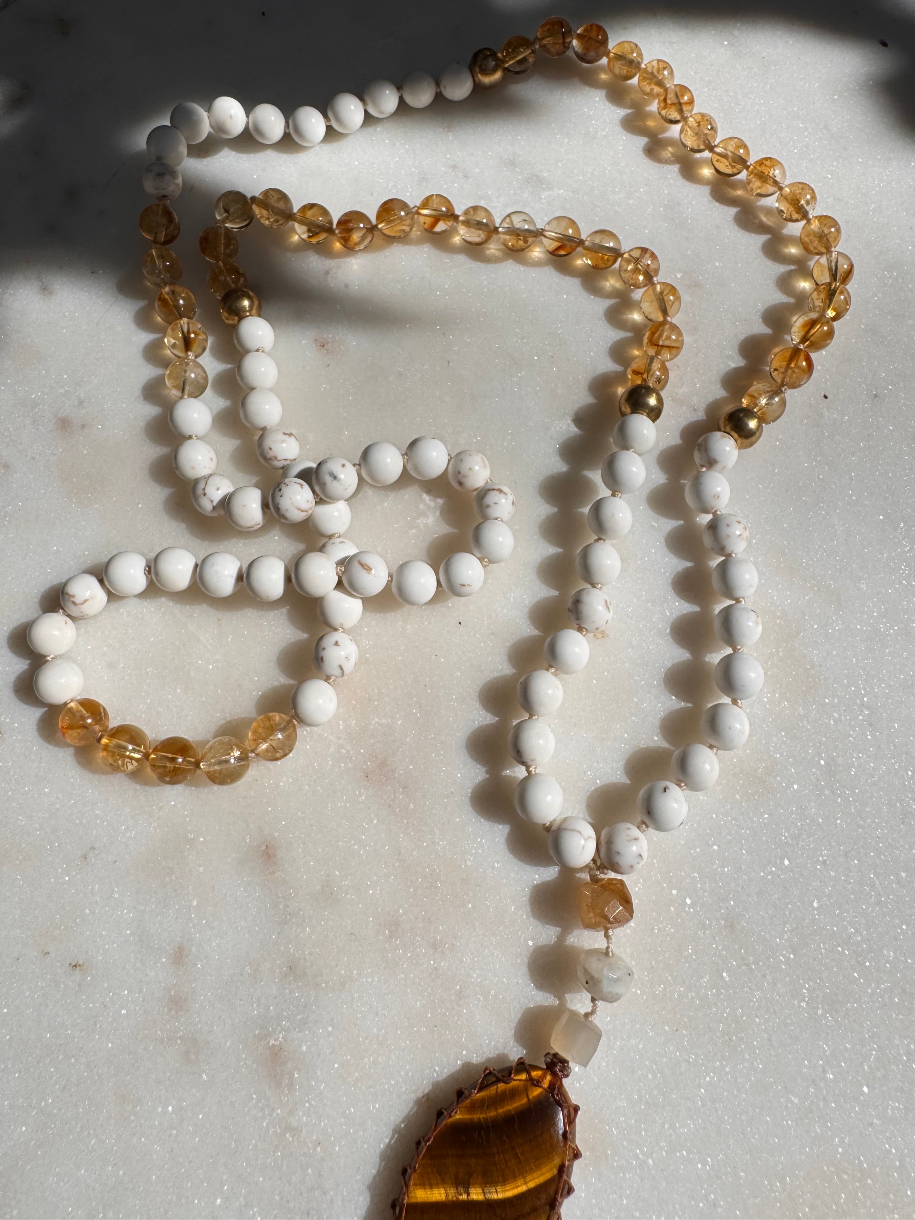 Future Nomads Necklaces One size Brown Rhodochrosite With Citrine Mala