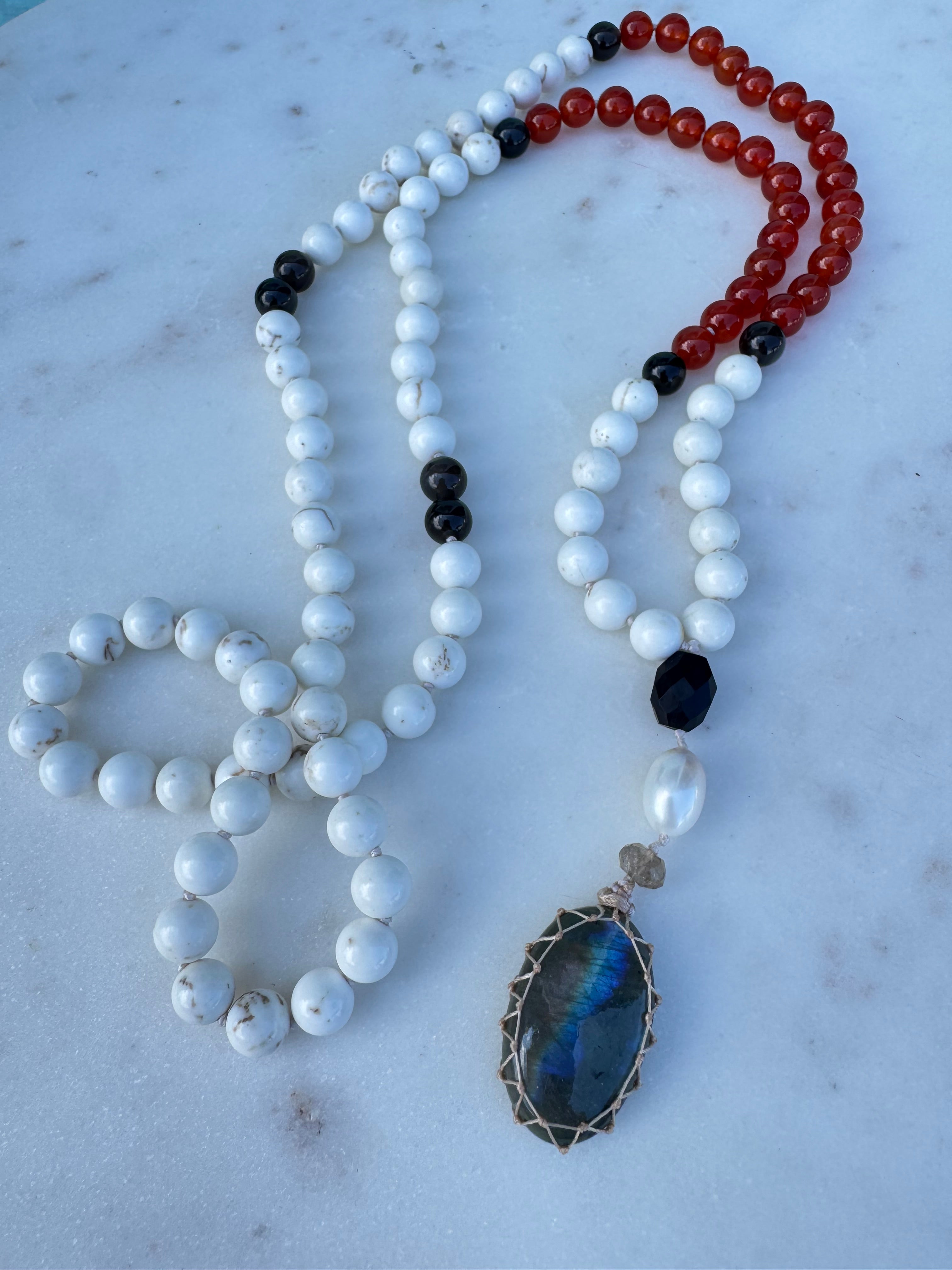 Future Nomads Necklaces One size Carnelian Copper & Howlite Mala 1