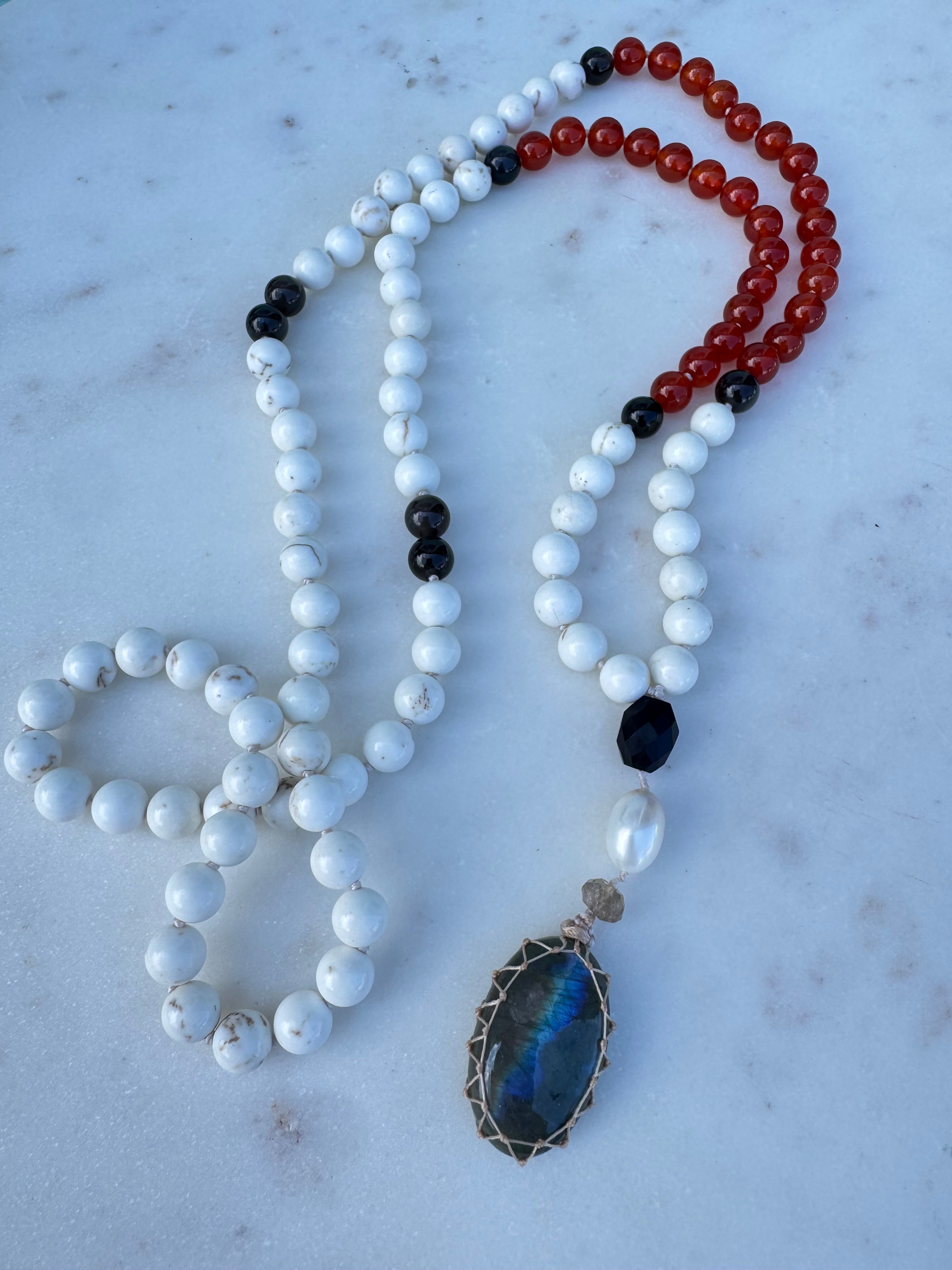 Future Nomads Necklaces One size Carnelian Copper & Howlite Mala 1