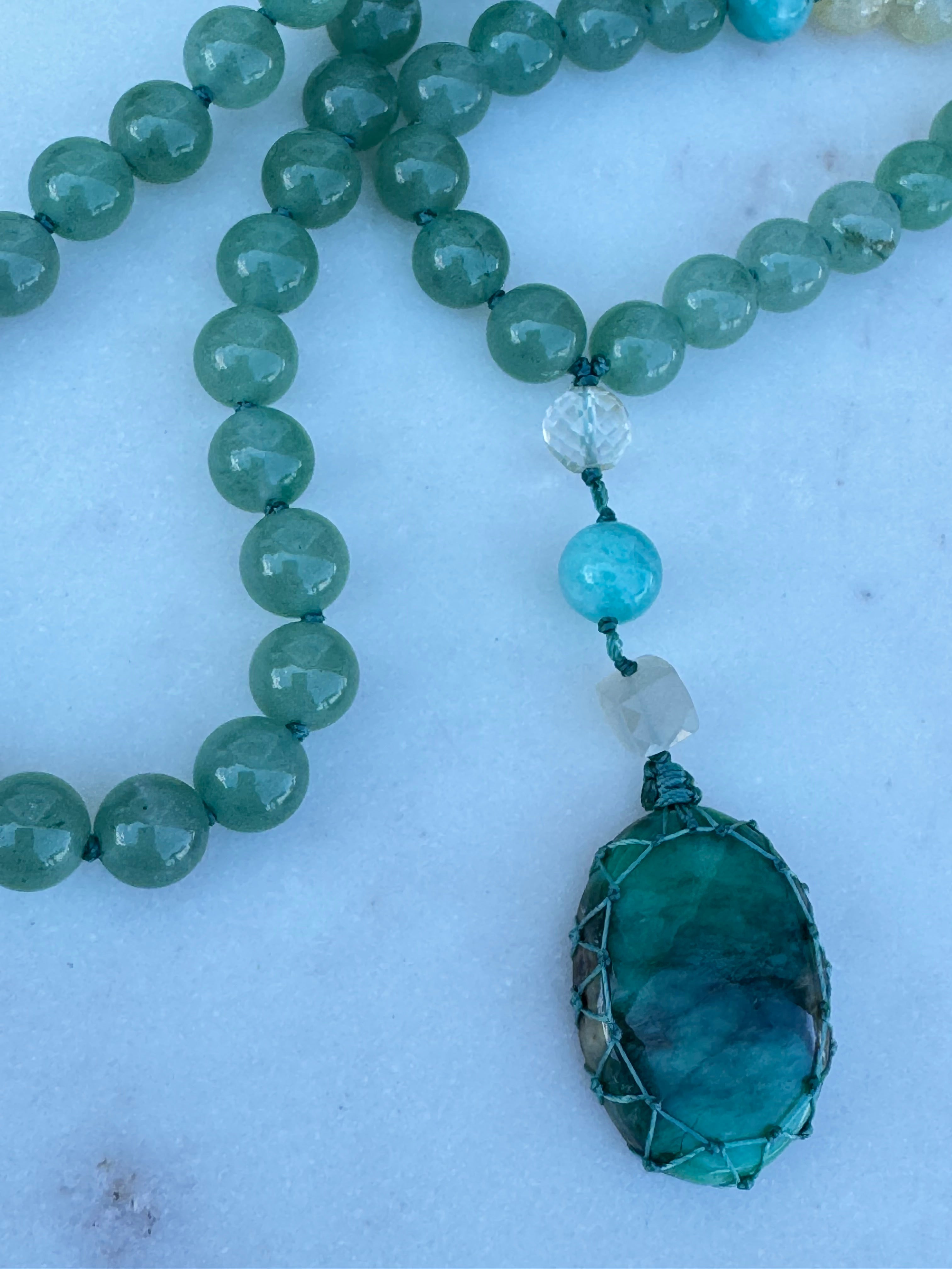 Future Nomads Necklaces One size Citrine & Green Aventurine Mala 1