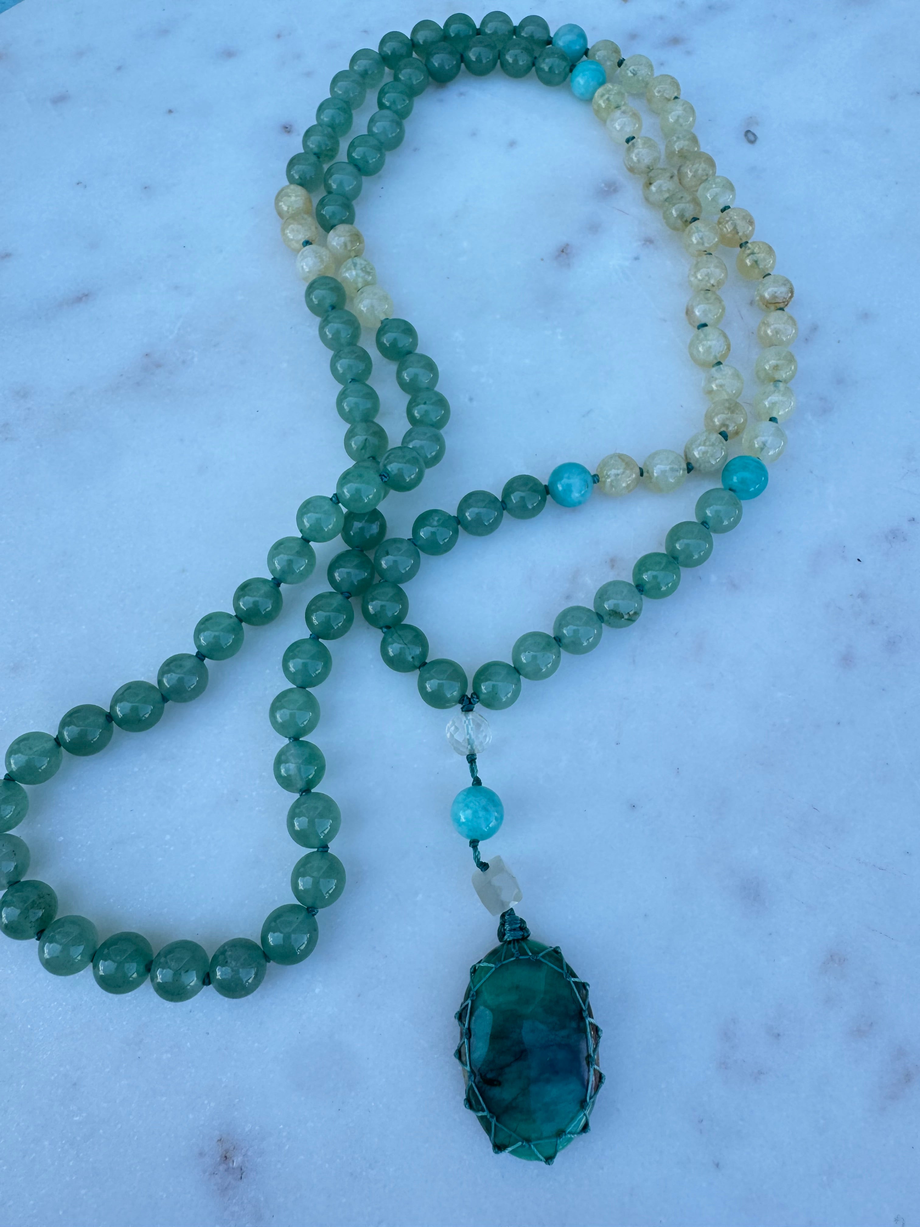 Future Nomads Necklaces One size Citrine & Green Aventurine Mala 1