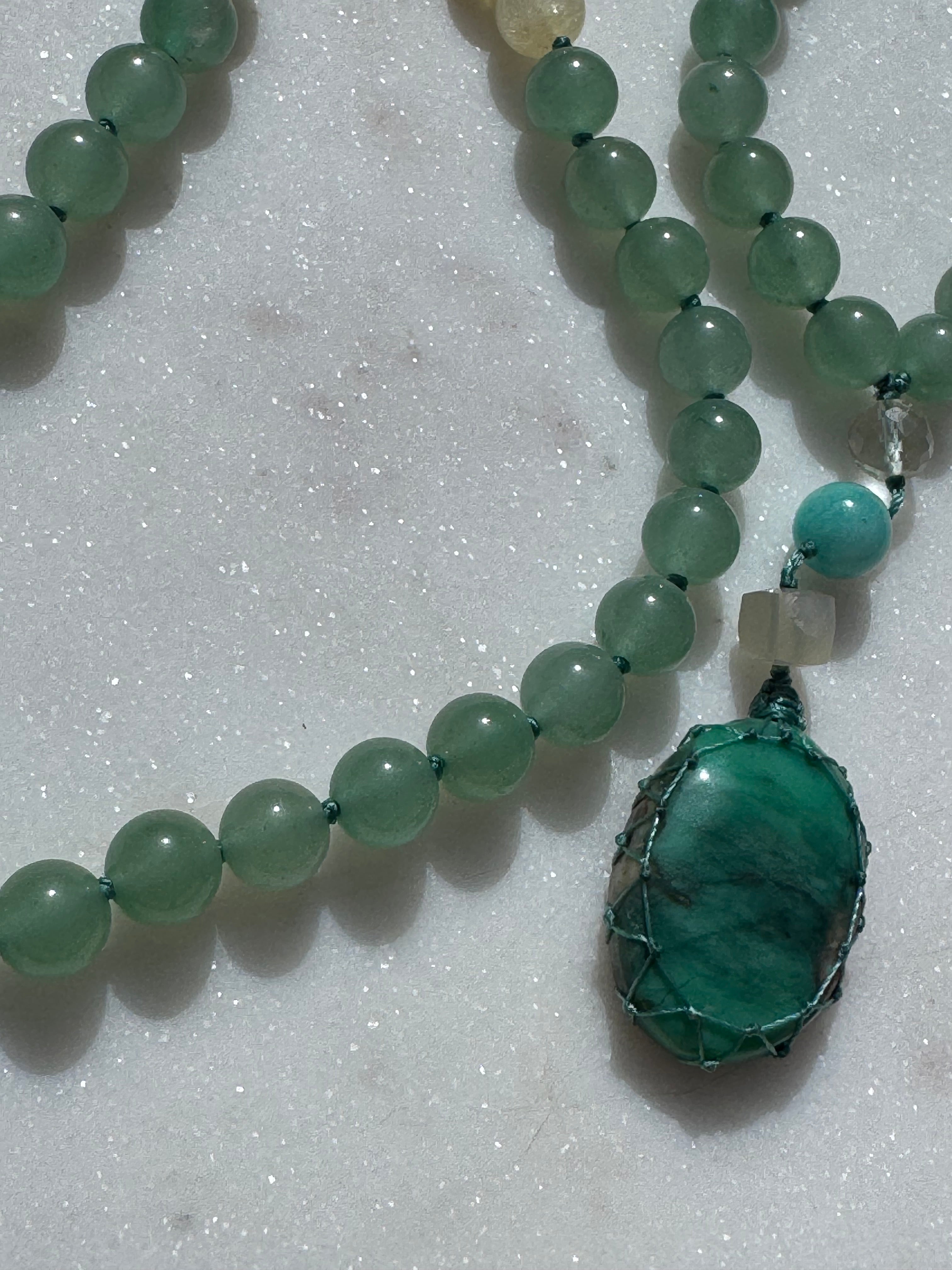 Future Nomads Necklaces One size Citrine & Green Aventurine Mala 1