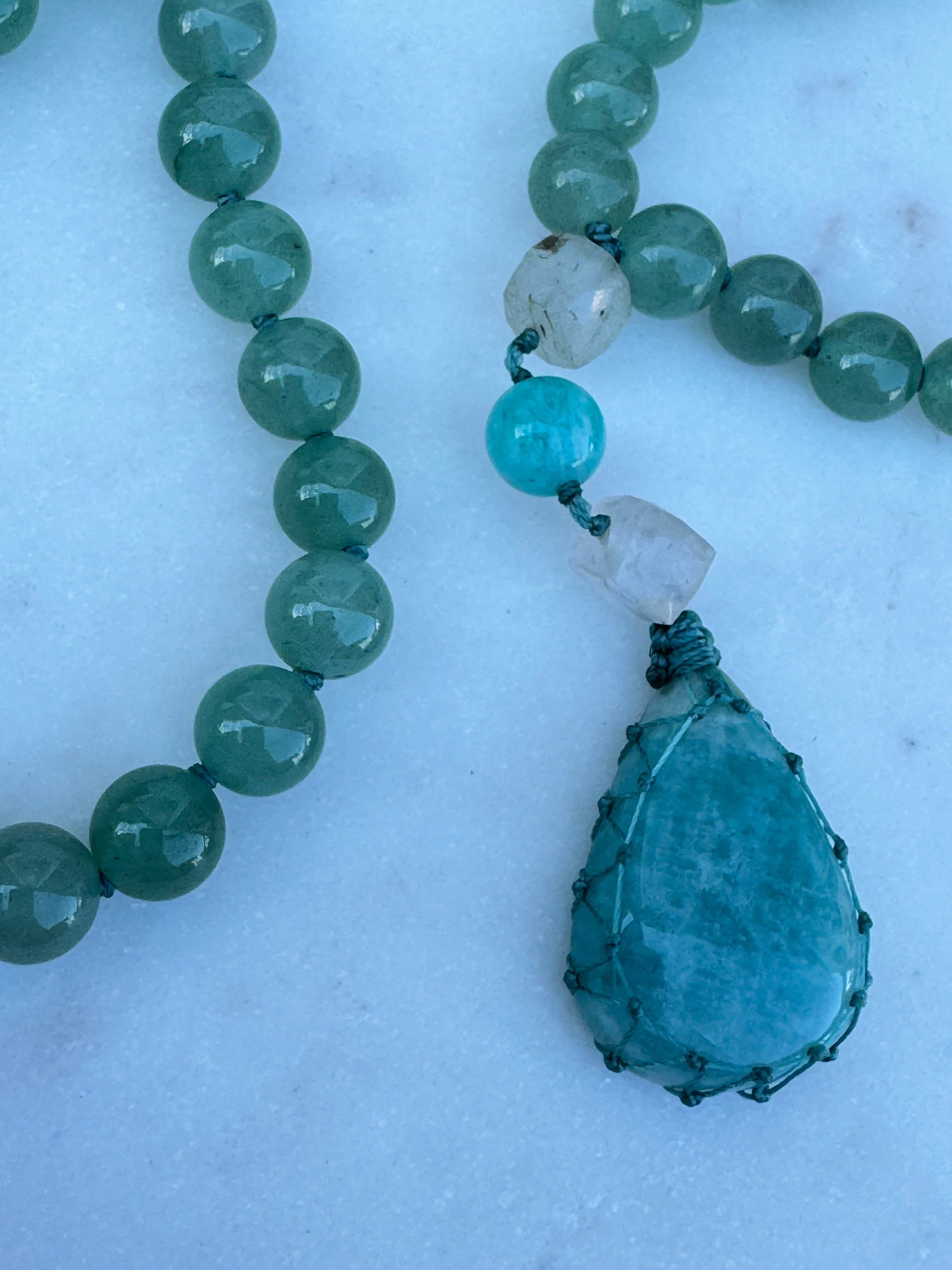 Future Nomads Necklaces One size Citrine & Green Aventurine Mala 2