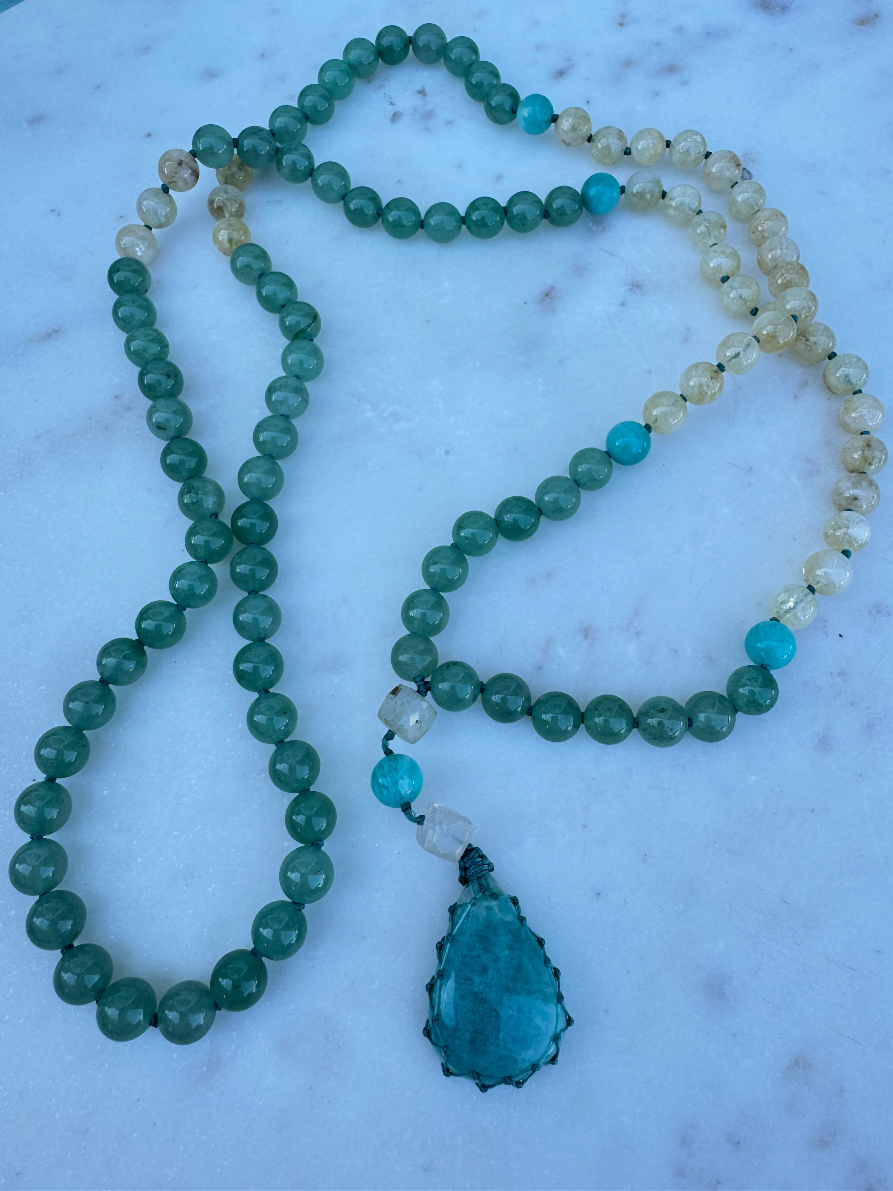 Future Nomads Necklaces One size Citrine & Green Aventurine Mala 2