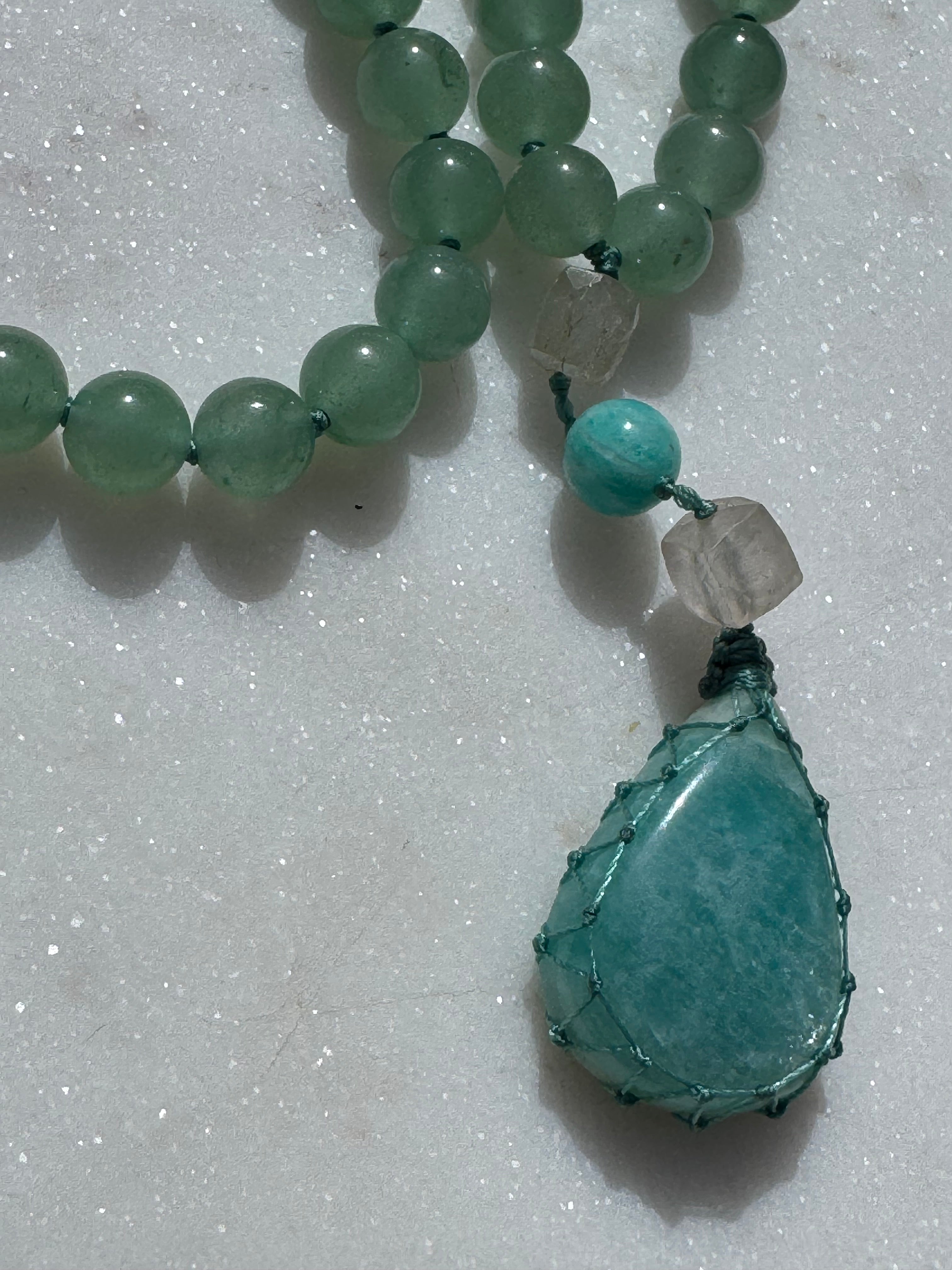 Future Nomads Necklaces One size Citrine & Green Aventurine Mala 2