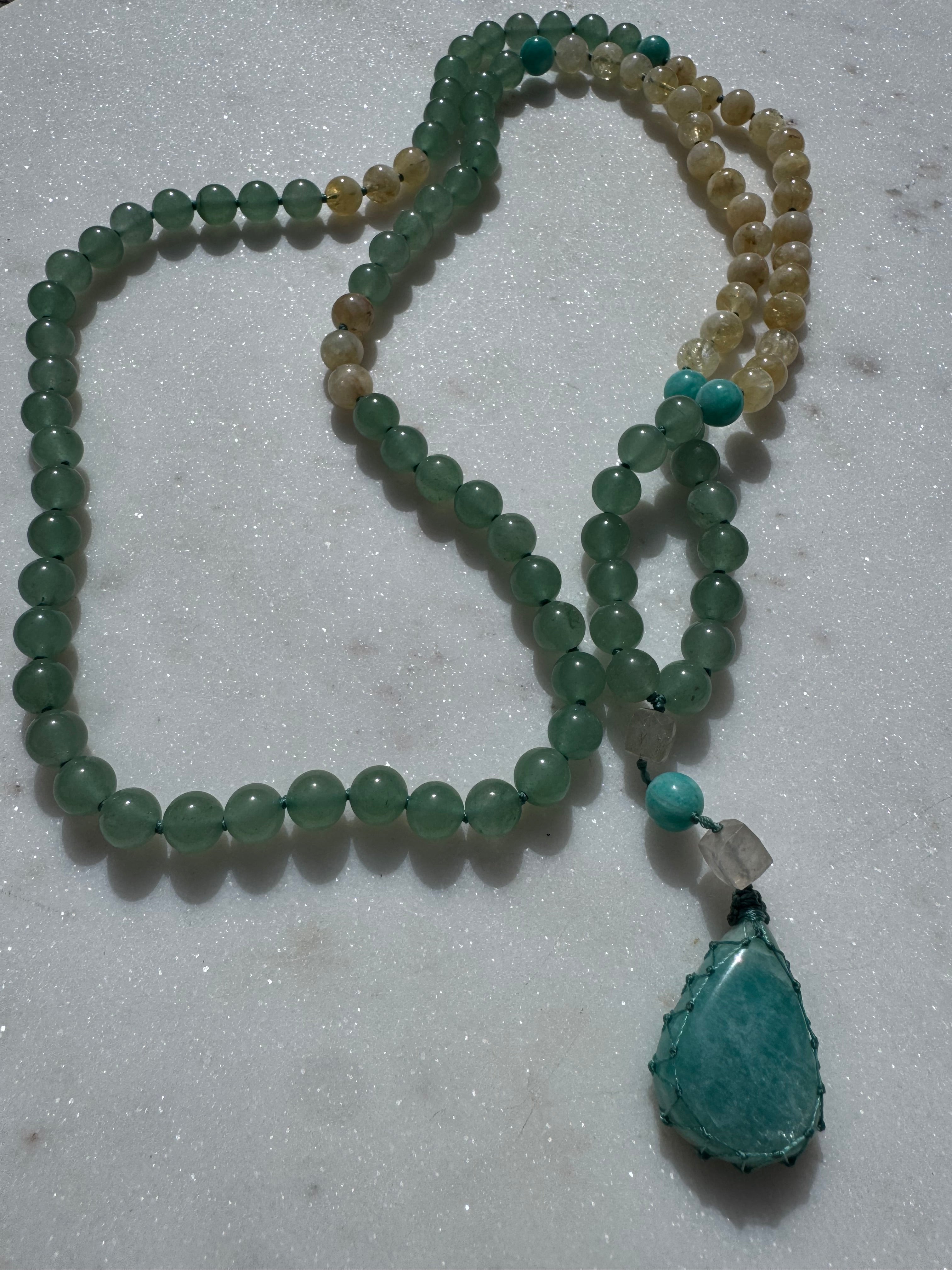 Future Nomads Necklaces One size Citrine & Green Aventurine Mala 2