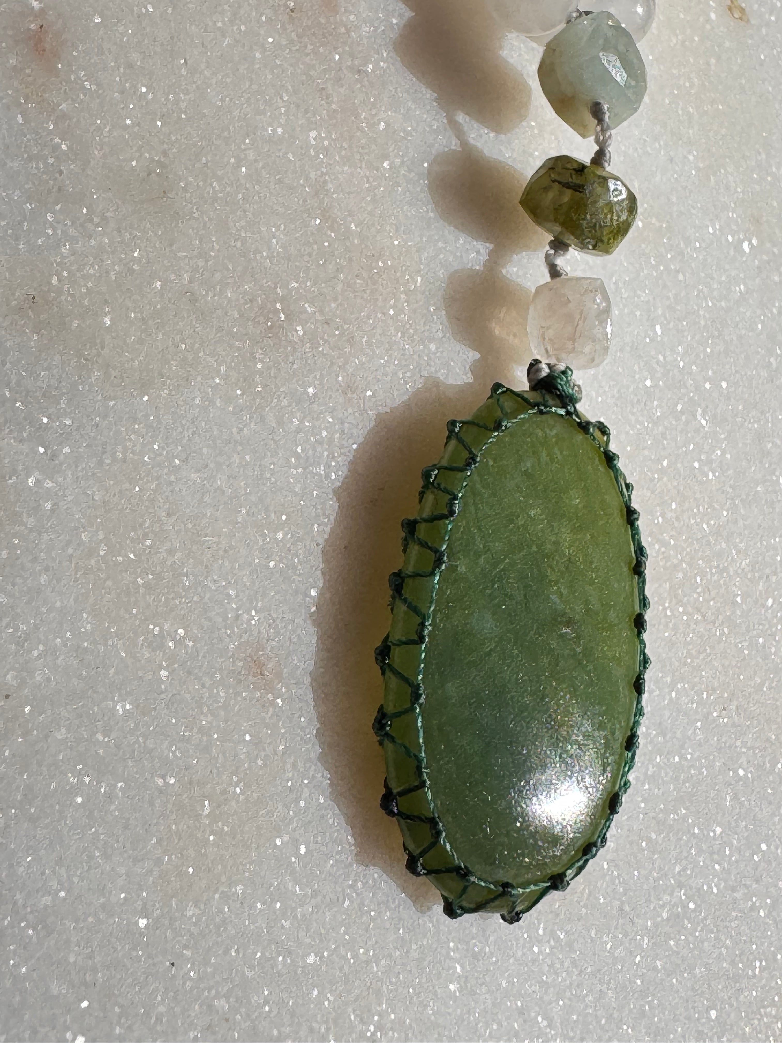 Future Nomads Necklaces One size Jade And Crystal Mala Beads