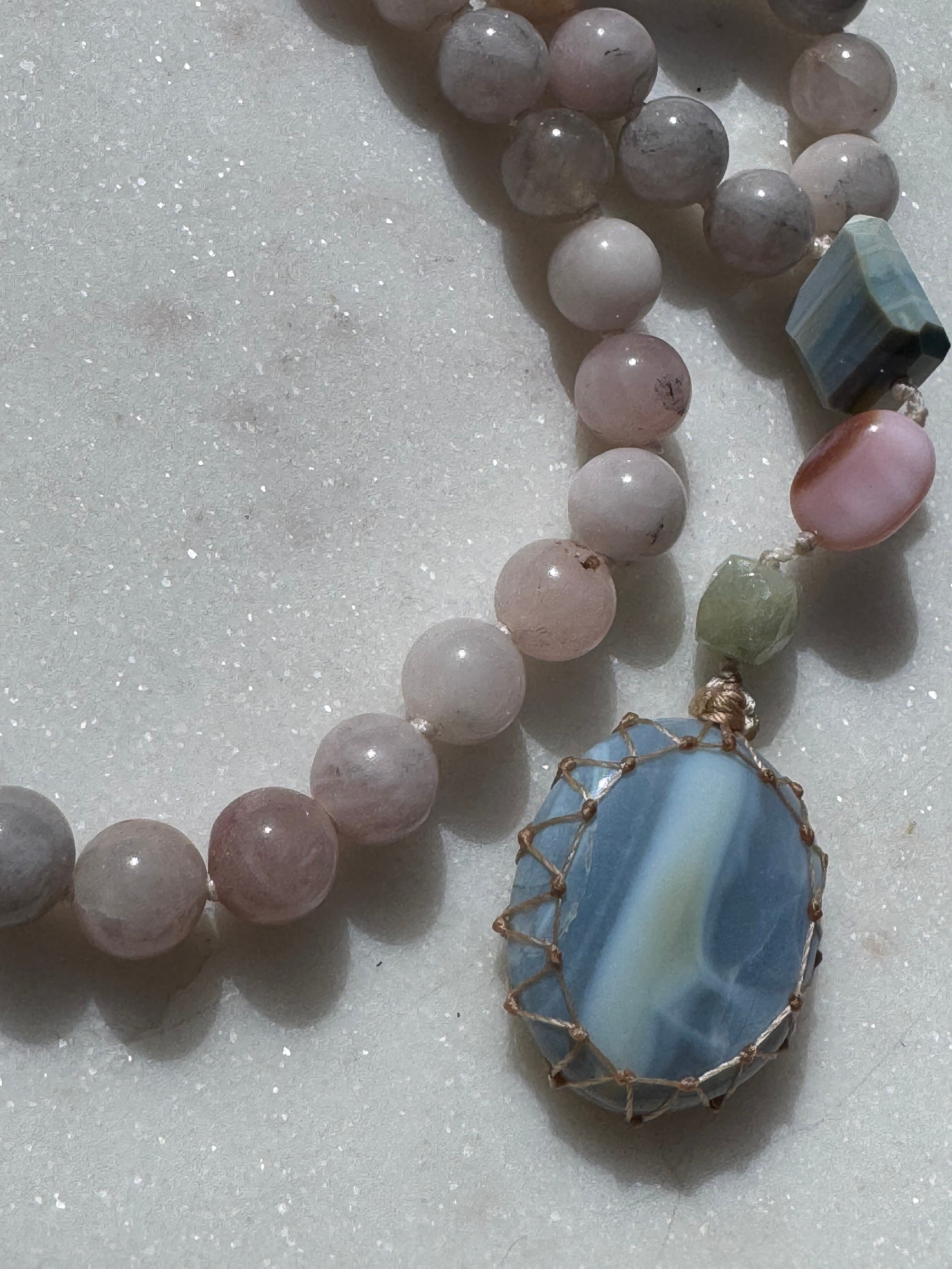 Future Nomads Necklaces One size Morganite & Rhodonite Crystal Mala 1