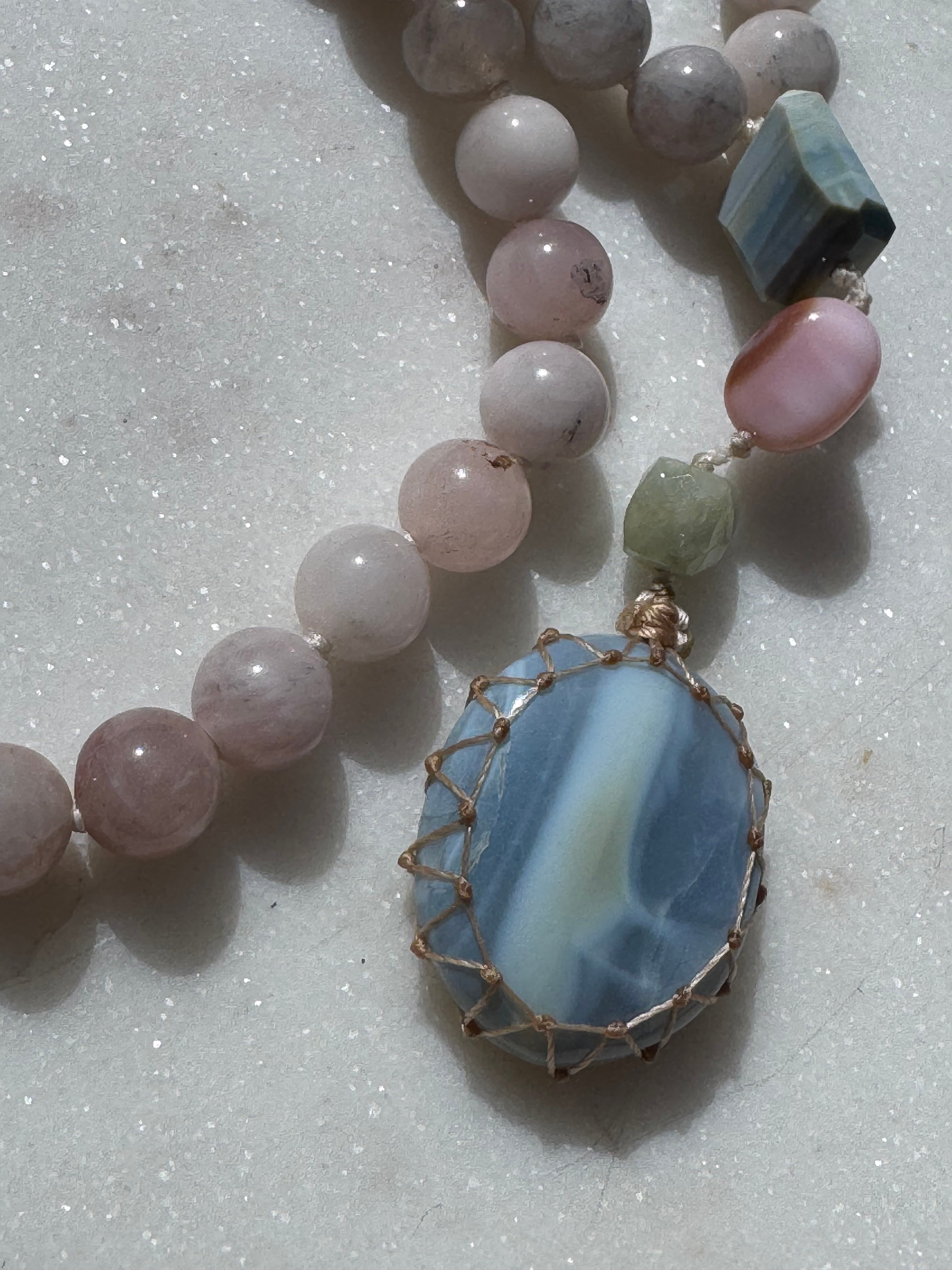 Future Nomads Necklaces One size Morganite & Rhodonite Crystal Mala 1