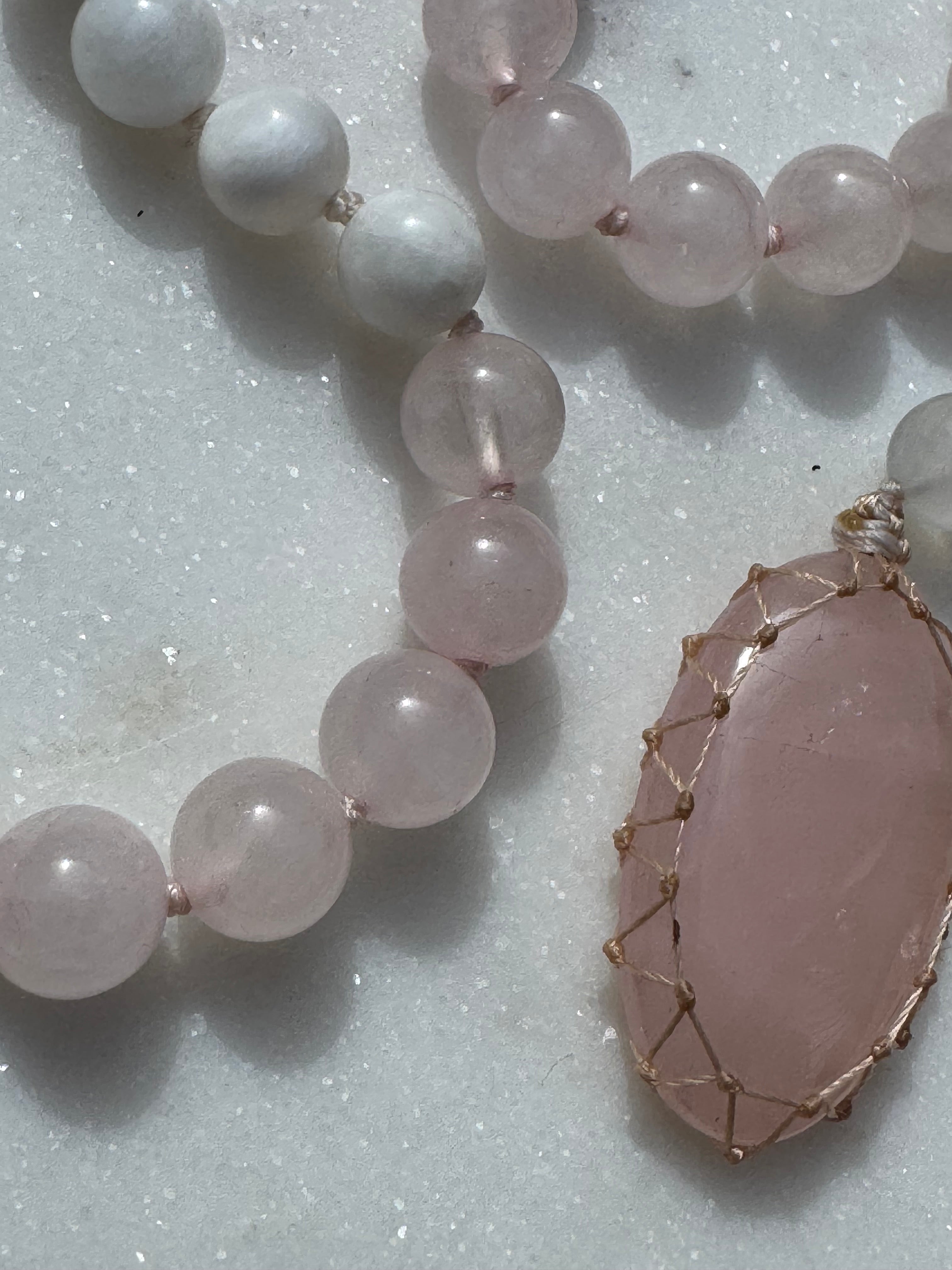 Future Nomads Necklaces One size Rose Quartz & Rainbow Moonstone Mala 2