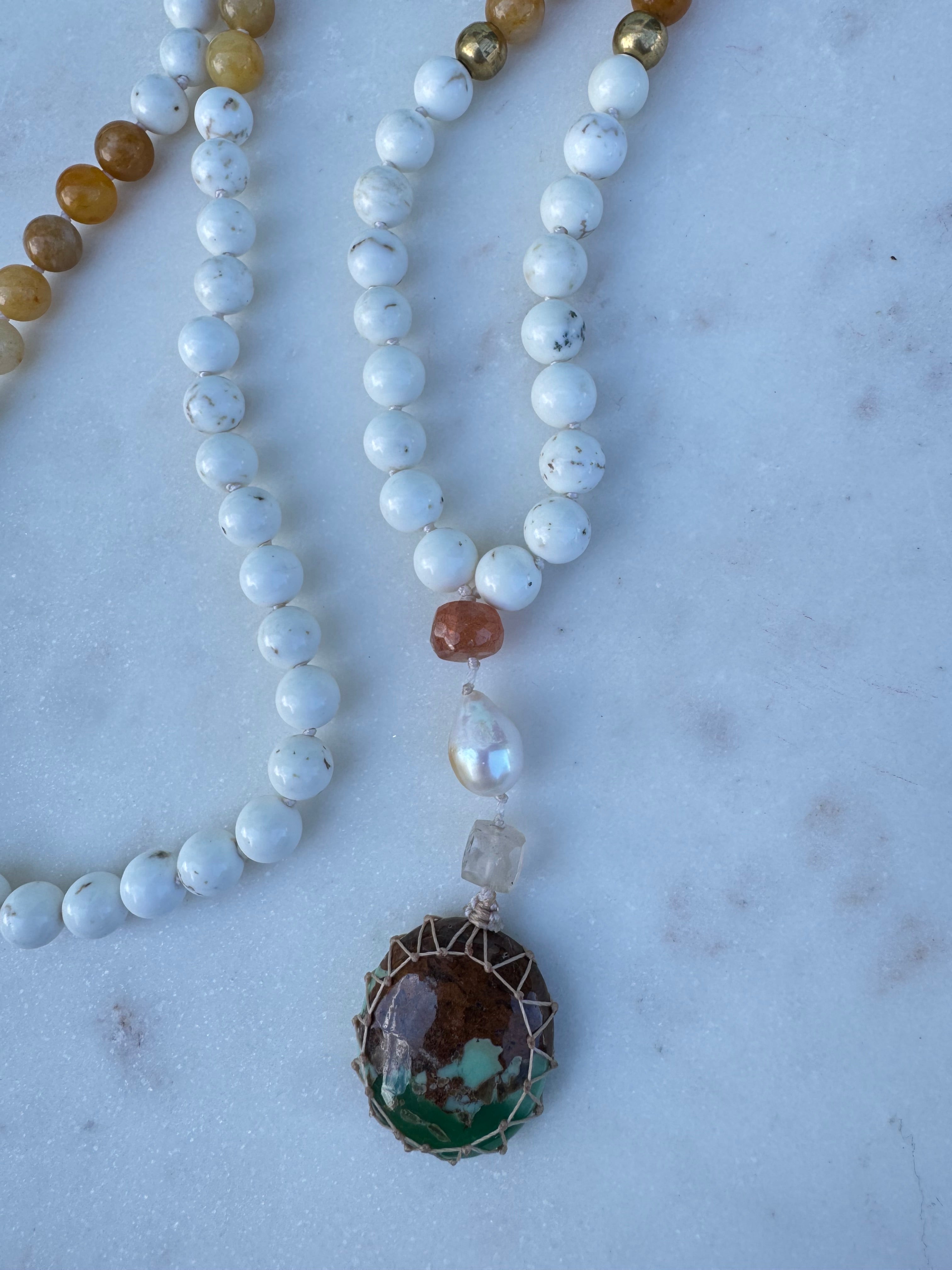Future Nomads Necklaces One size Yellow Aventurine & Copper Mala 1