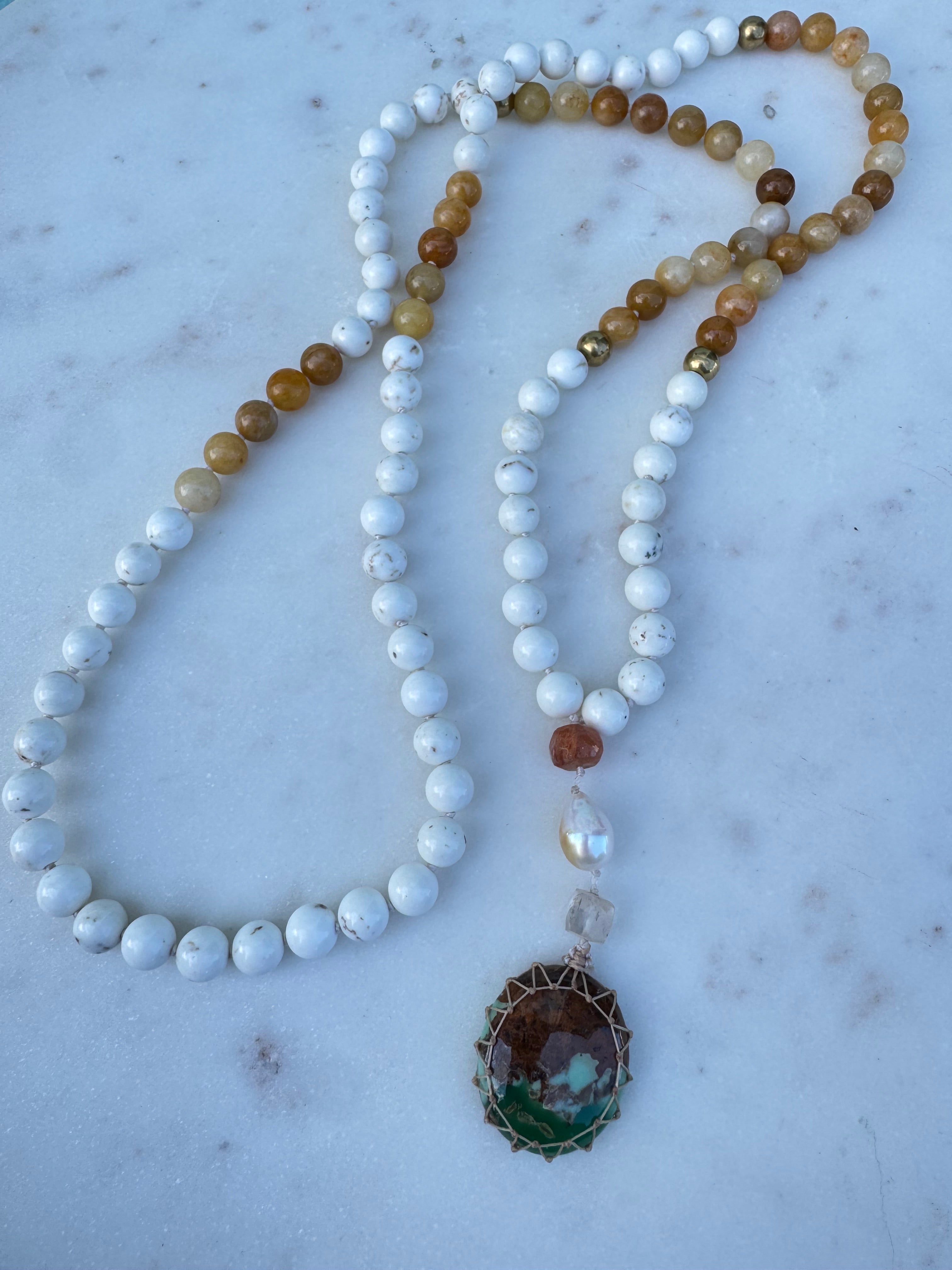 Future Nomads Necklaces One size Yellow Aventurine & Copper Mala 1