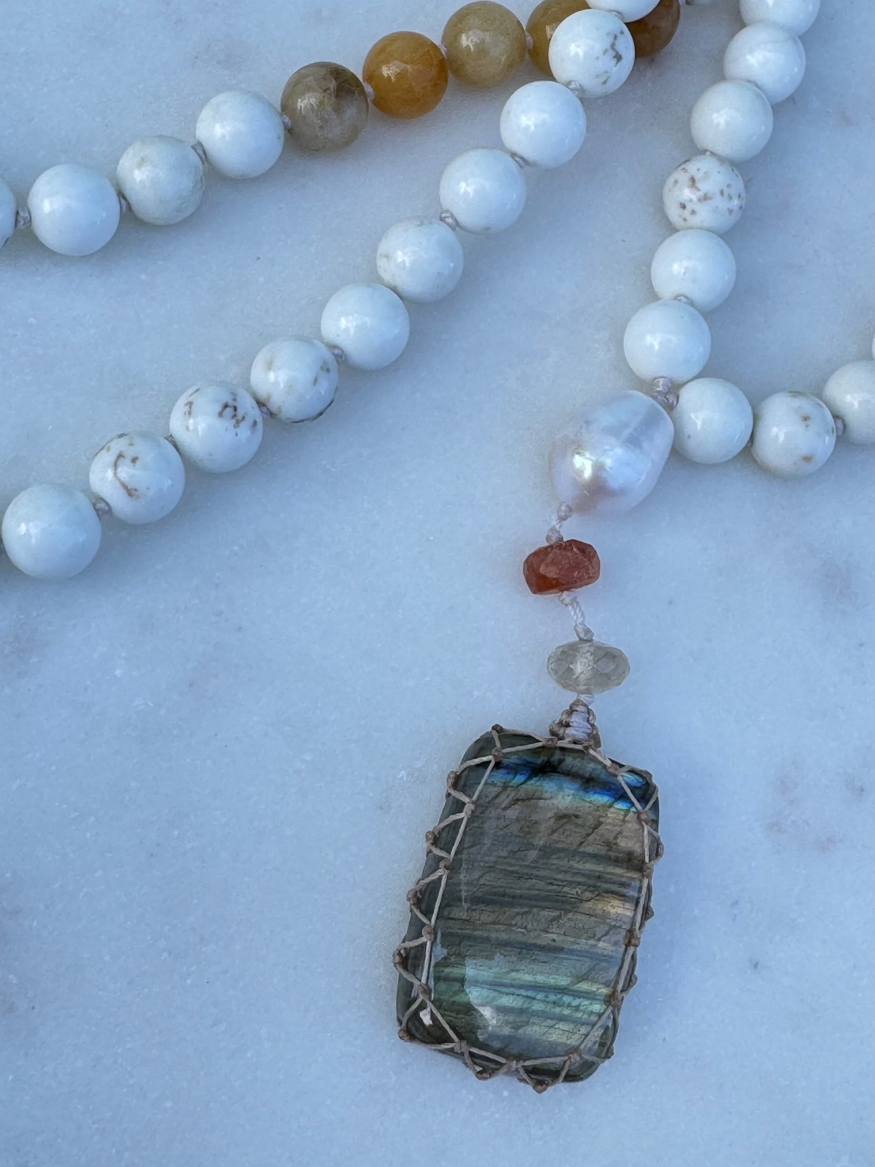 Future Nomads Necklaces One size Yellow Aventurine & Copper Mala 2