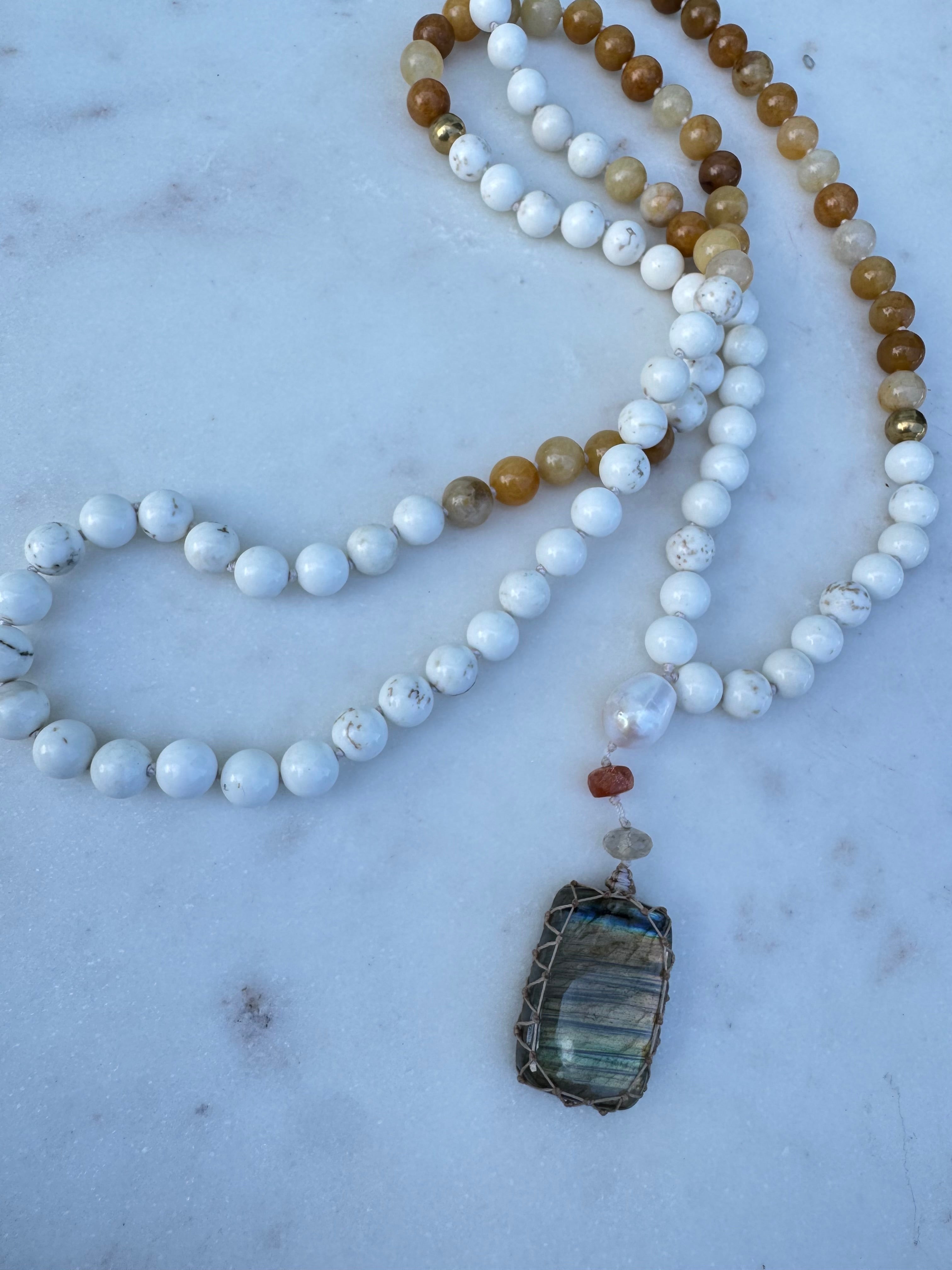 Future Nomads Necklaces One size Yellow Aventurine & Copper Mala 2