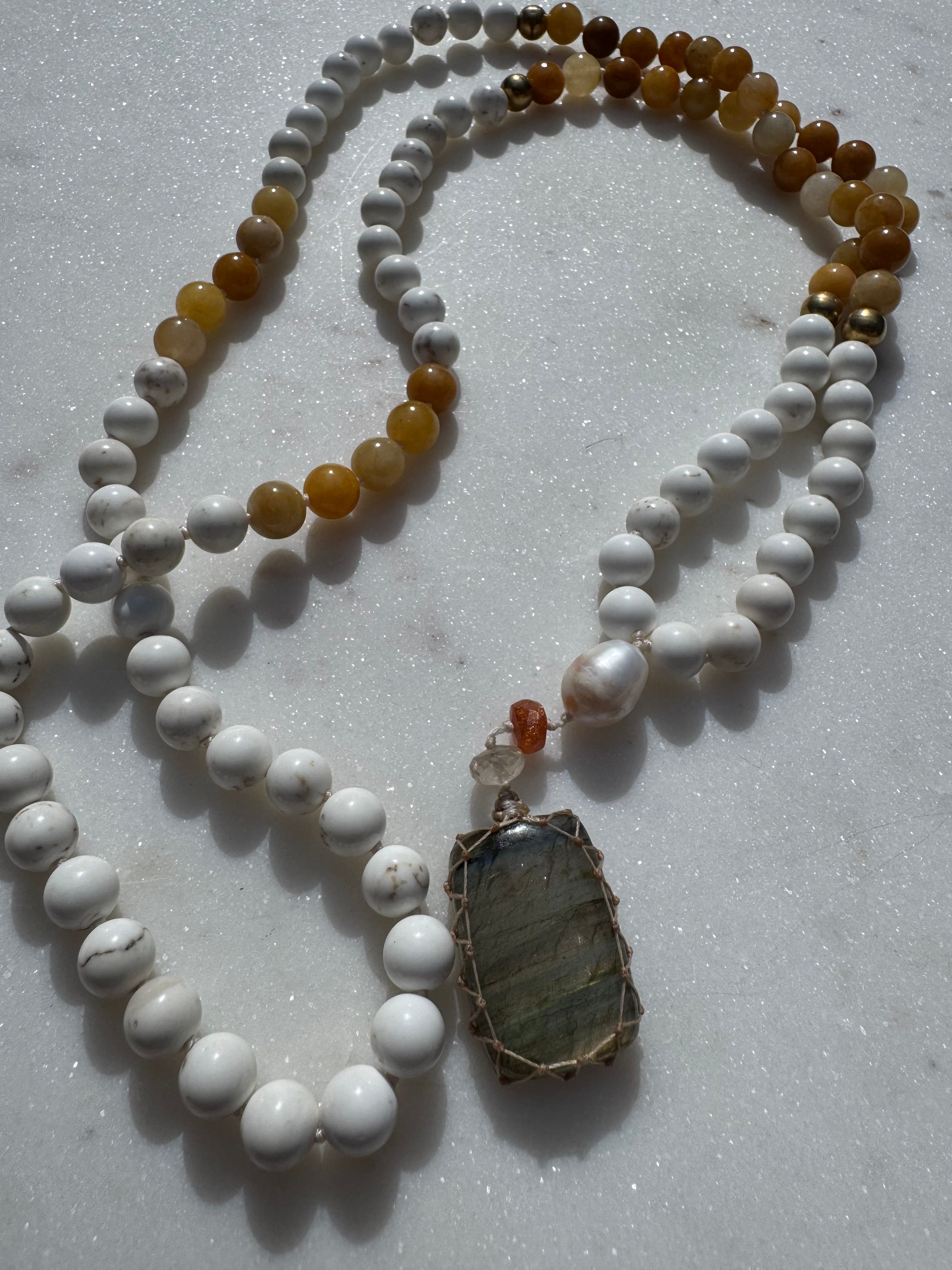 Future Nomads Necklaces One size Yellow Aventurine & Copper Mala 2